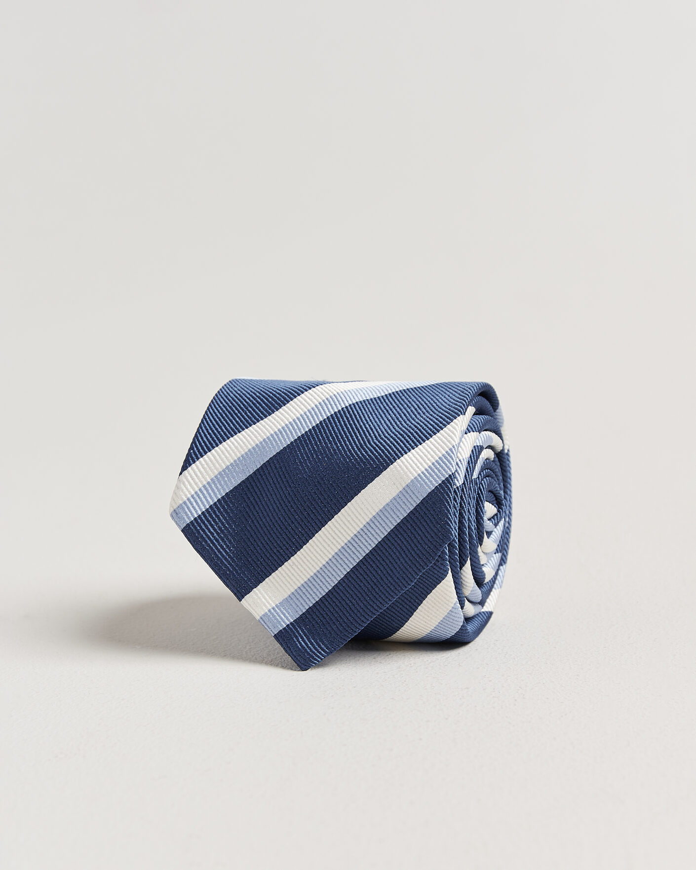 Mies | Solmiot | Finamore Napoli | Regimental Stripe Silk Tie Blue/White
