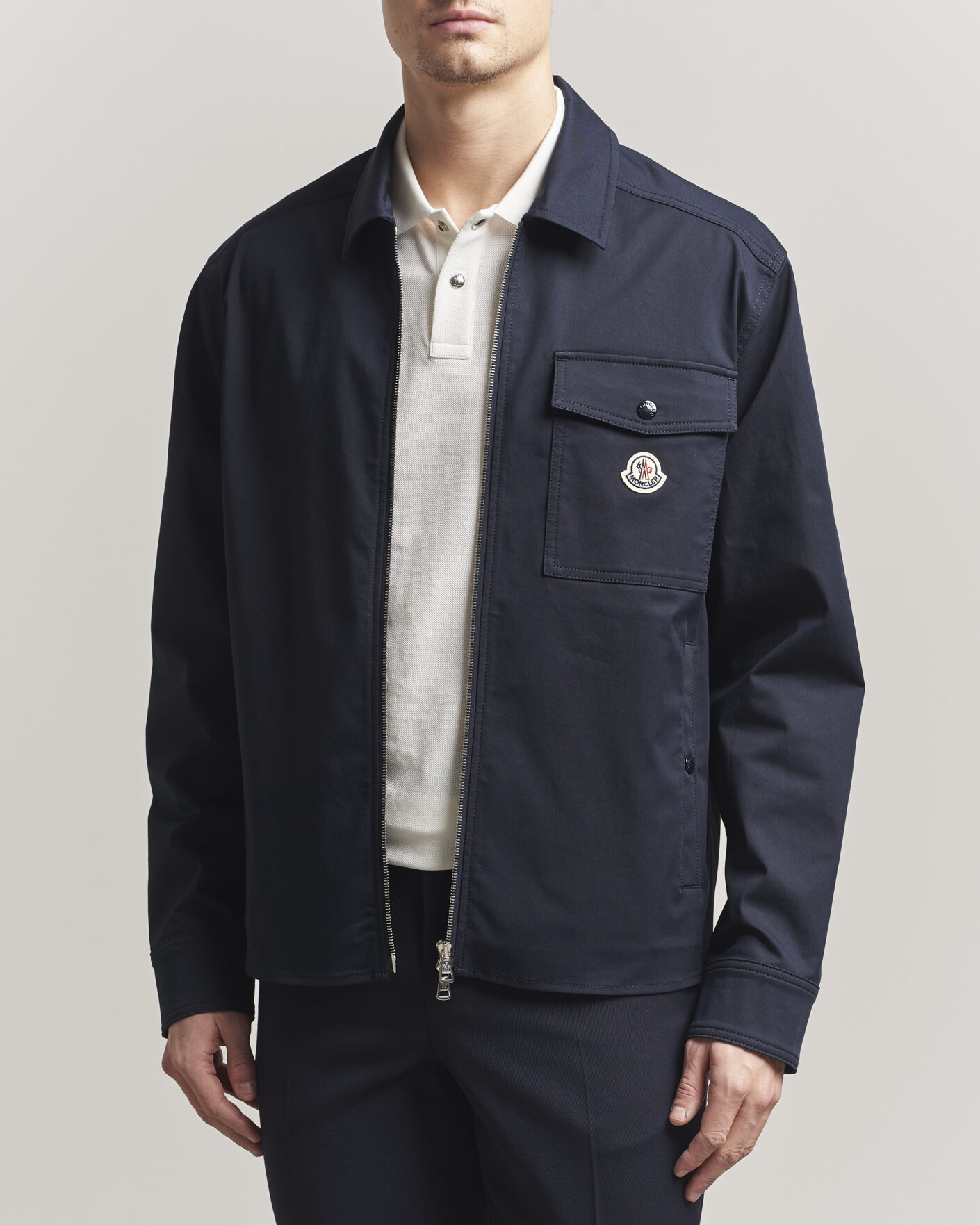 Mies | Kauluspaidat | Moncler | Zip Overshirt Navy
