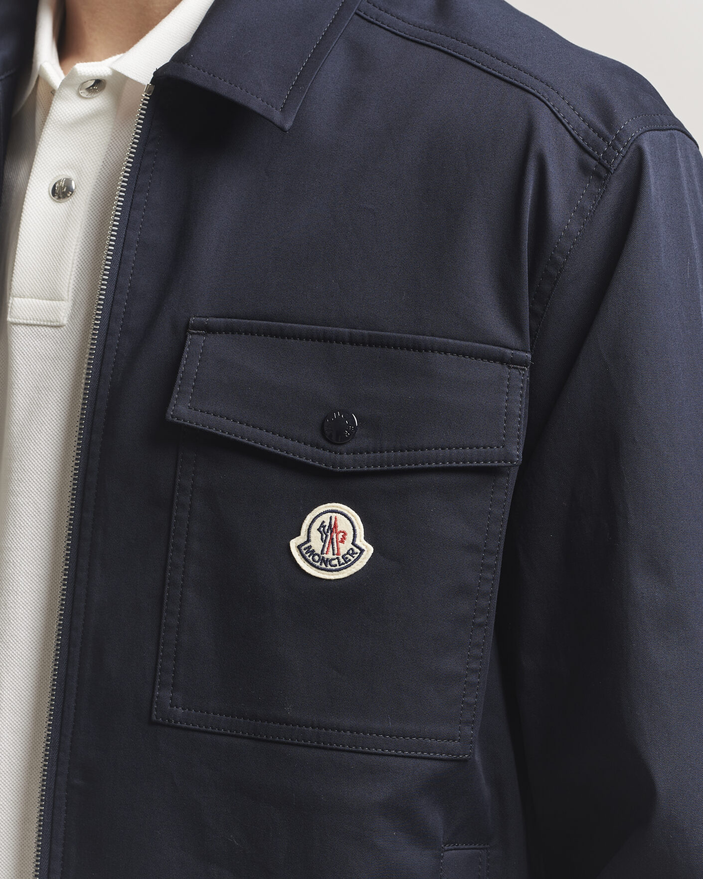 Mies | Kauluspaidat | Moncler | Zip Overshirt Navy