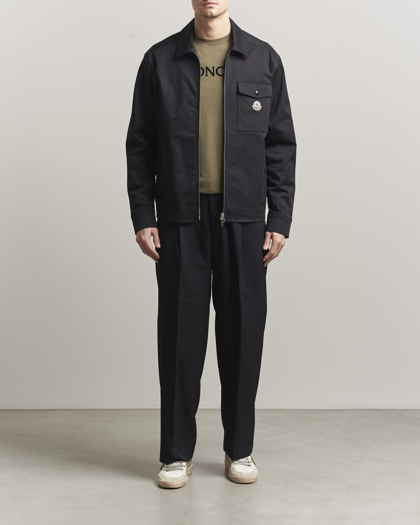 Mies | Kauluspaidat | Moncler | Zip Overshirt Black