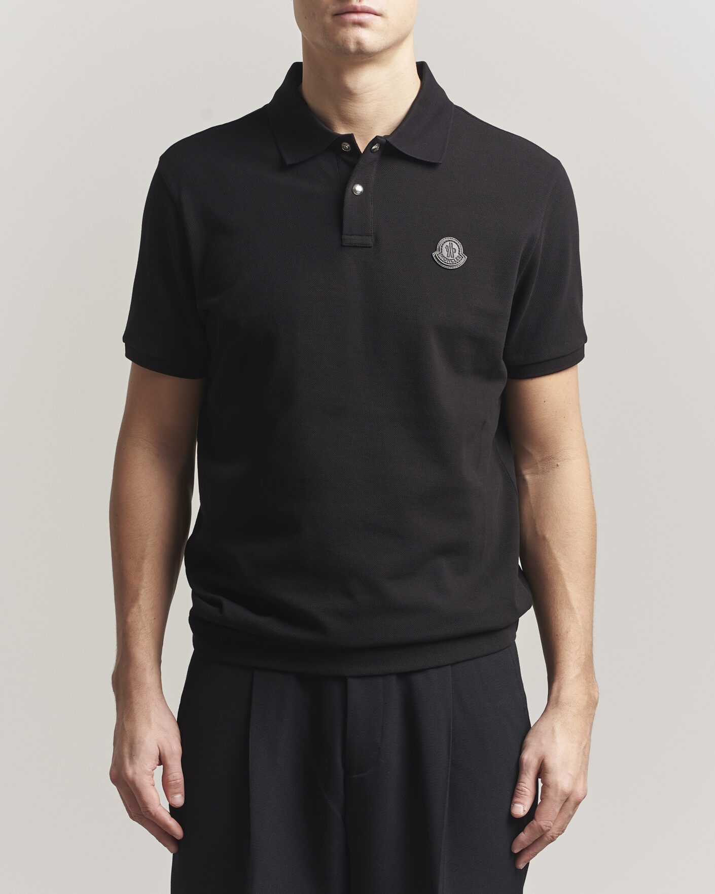Mies | Pikeet | Moncler | Luxury Logo Polo Black
