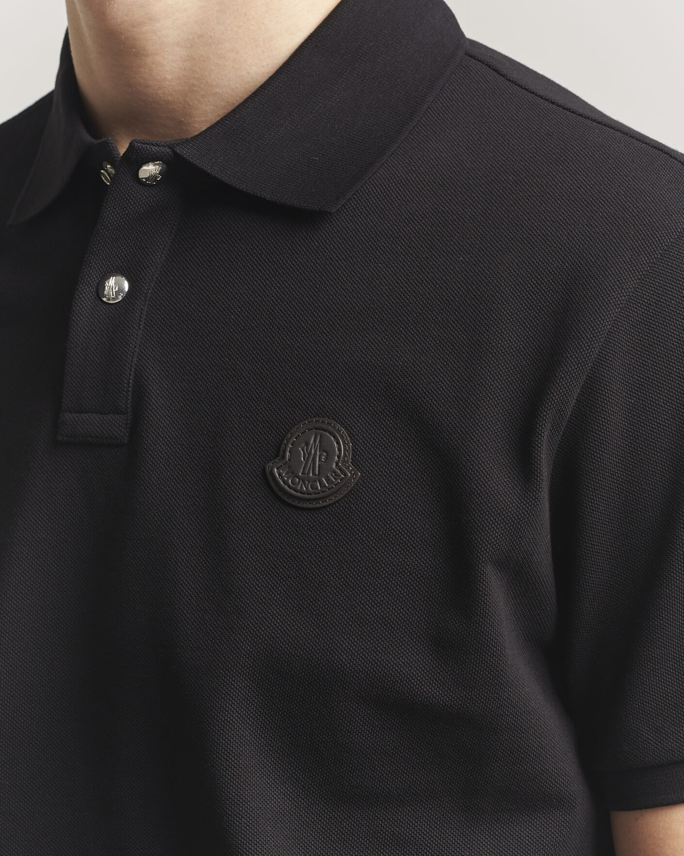 Mies | Pikeet | Moncler | Luxury Logo Polo Black