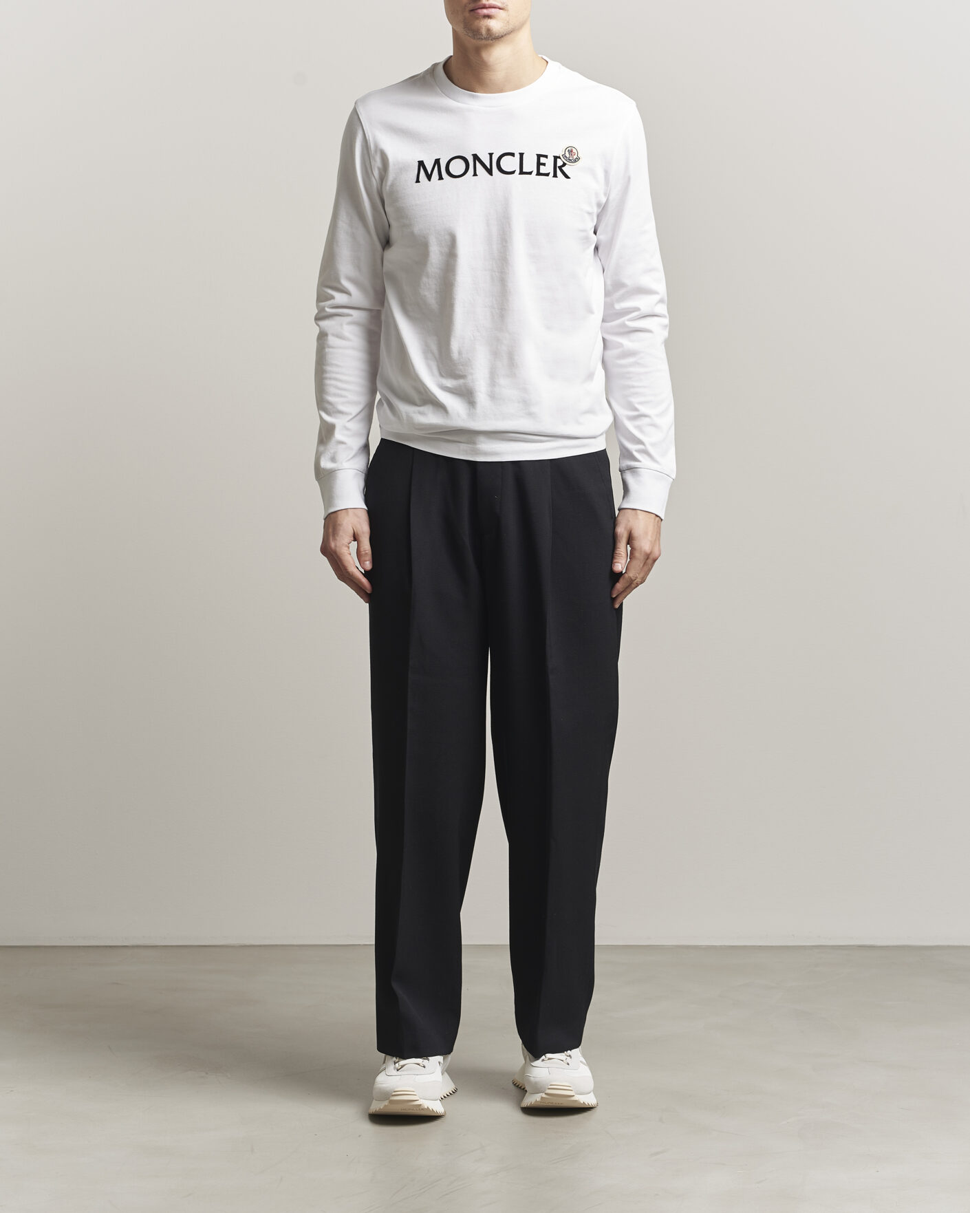 Mies | T-paidat | Moncler | Lettering Logo Long Sleeve T-Shirt White
