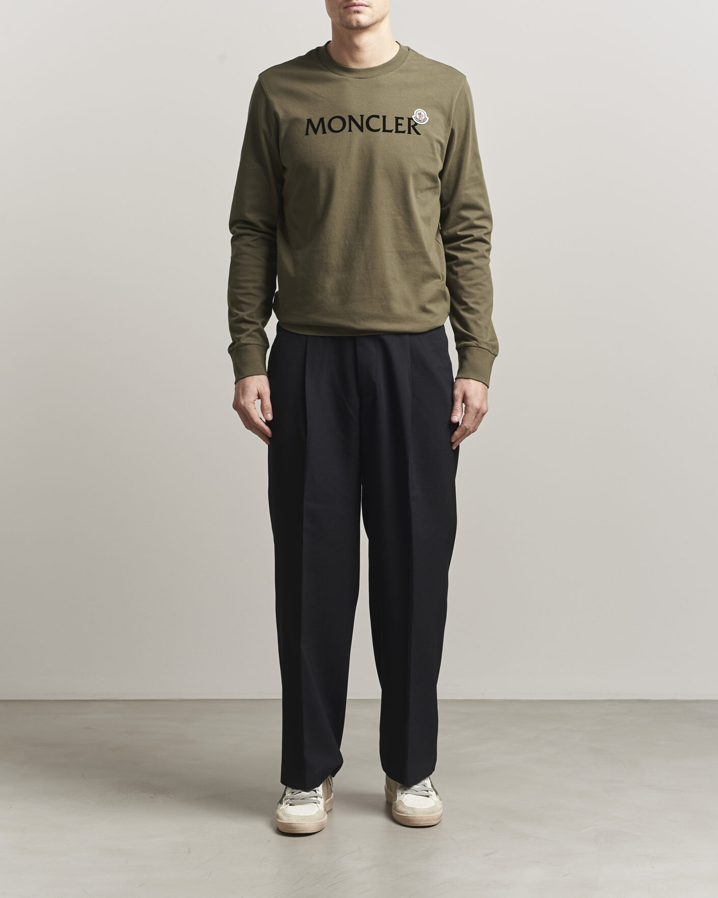 Mies | T-paidat | Moncler | Lettering Logo Long Sleeve T-Shirt Desert