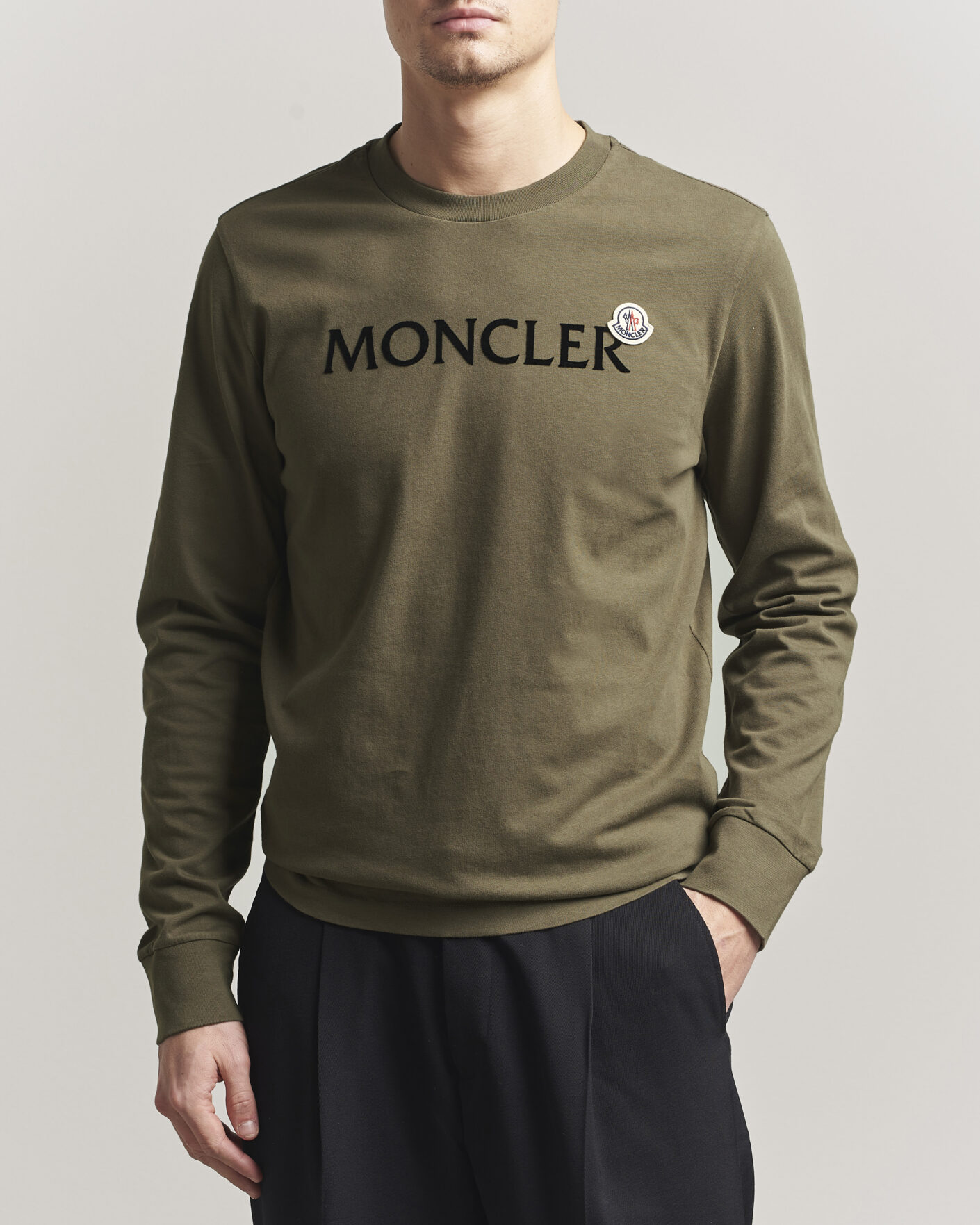 Mies | T-paidat | Moncler | Lettering Logo Long Sleeve T-Shirt Desert