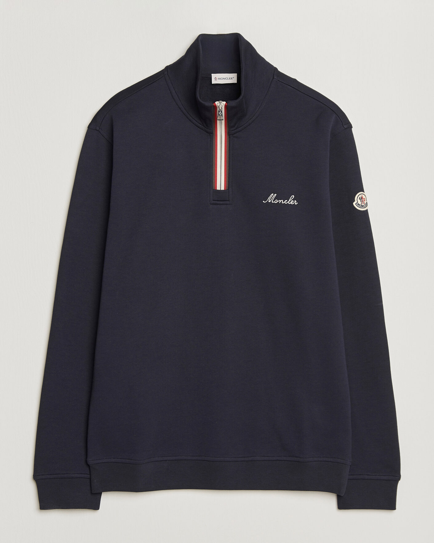 Mies | Puserot | Moncler | Signature Logo Half Zip Navy