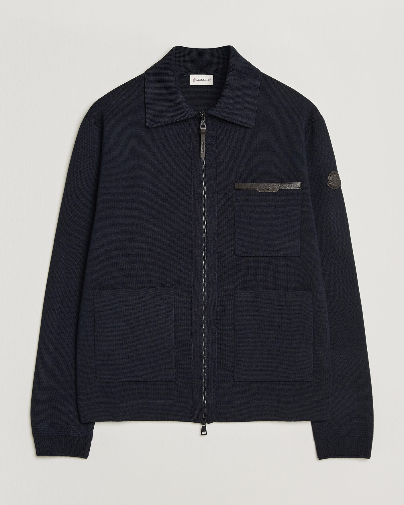 Mies | Puserot | Moncler | Zip Wool Cardigan Navy