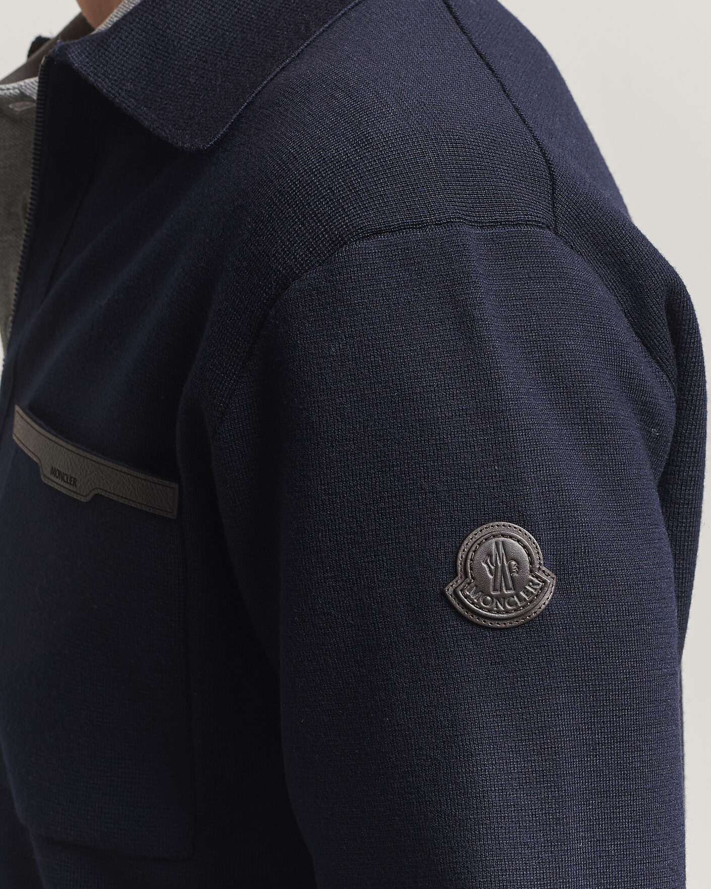 Mies | Puserot | Moncler | Zip Wool Cardigan Navy