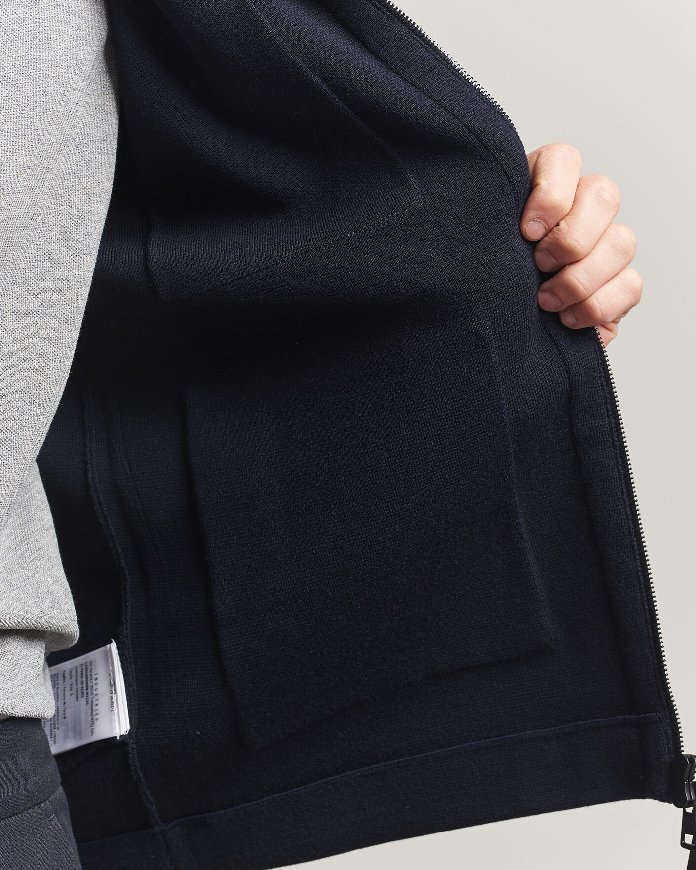 Mies | Puserot | Moncler | Zip Wool Cardigan Navy