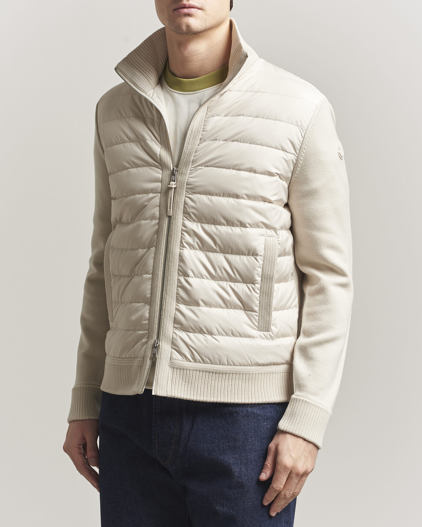 Mies | Takit | Moncler | Luxury Hybrid Zip Cardigan Off White