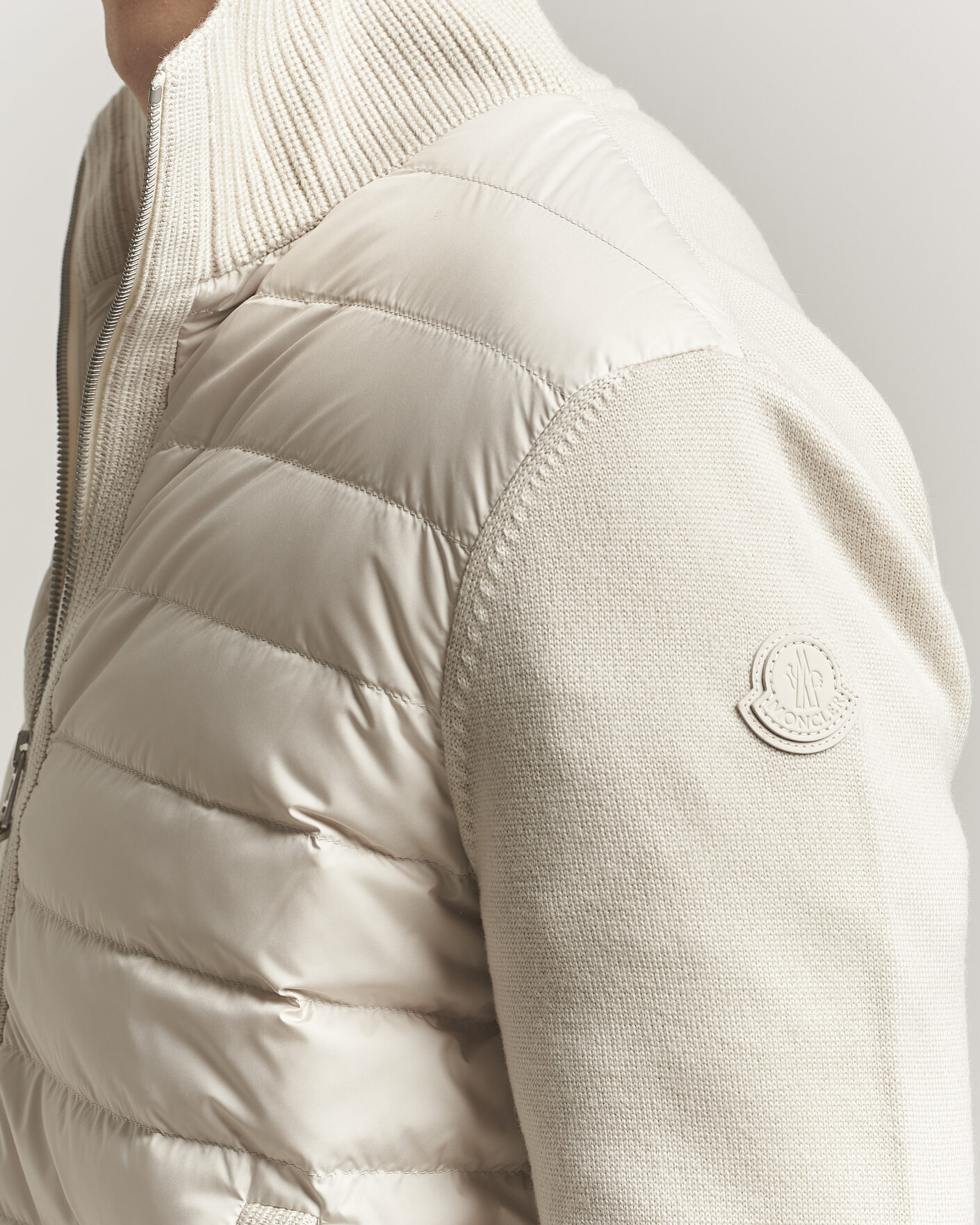 Mies | Takit | Moncler | Luxury Hybrid Zip Cardigan Off White