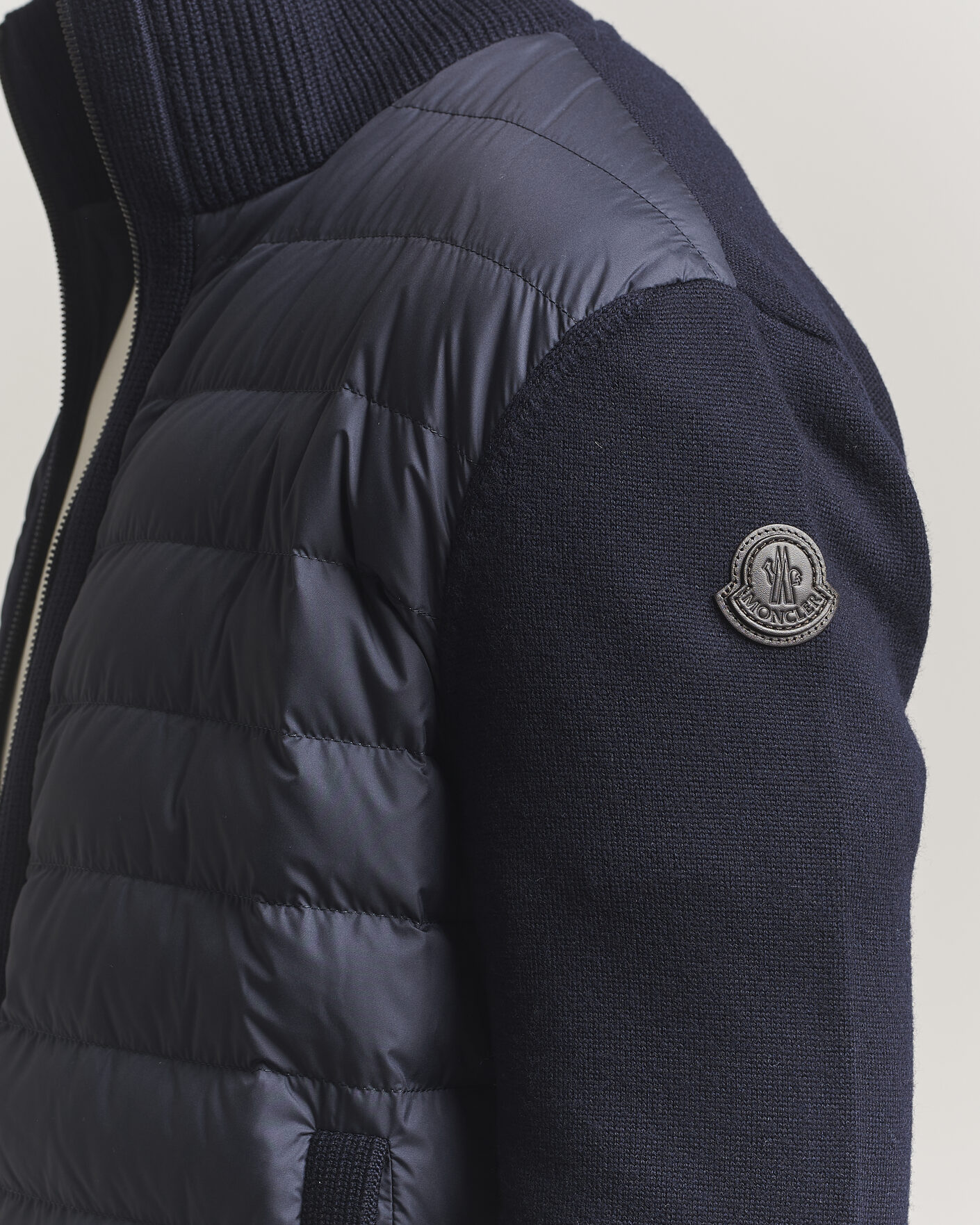 Mies | Takit | Moncler | Luxury Hybrid Zip Cardigan Navy
