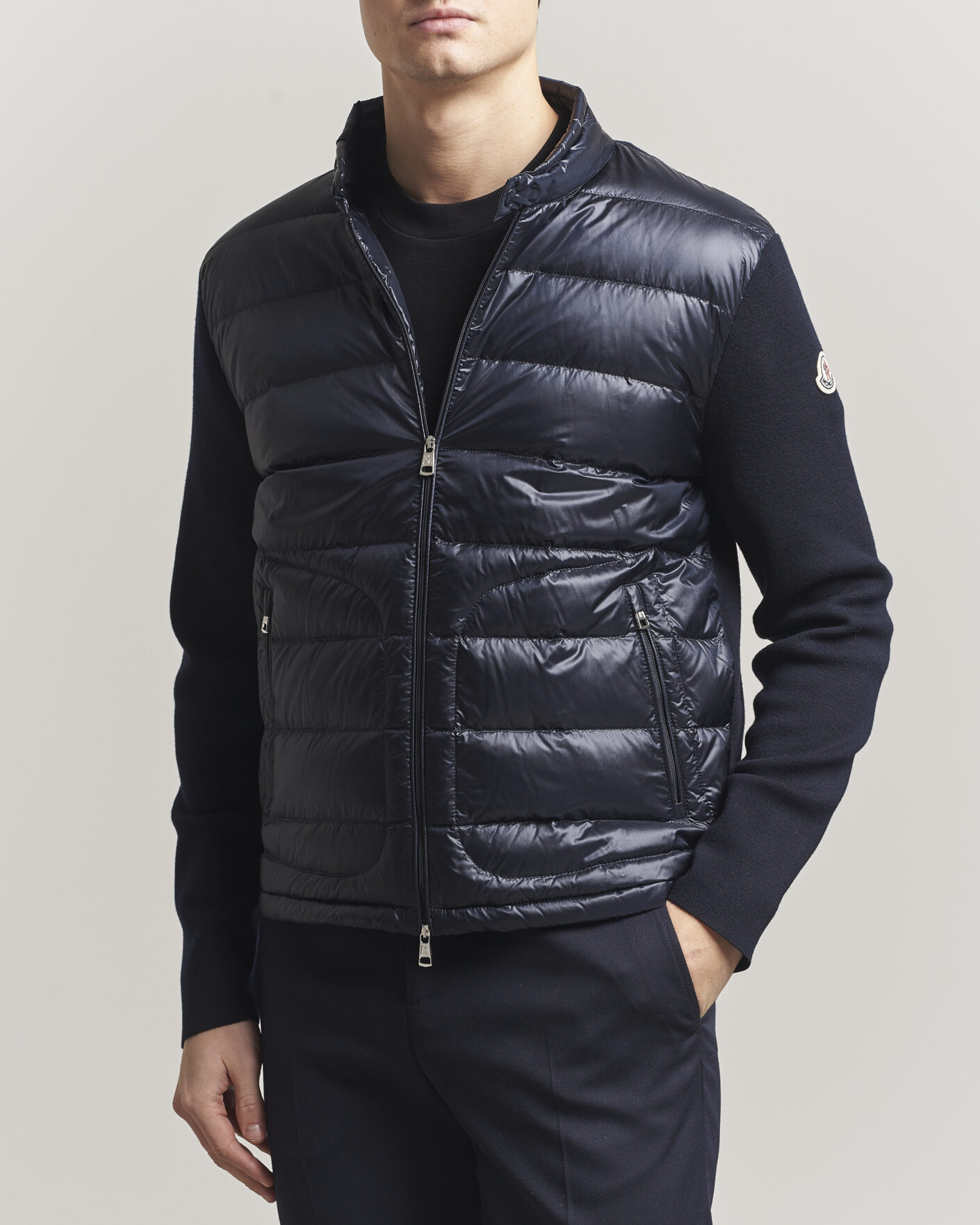 Mies | Takit | Moncler | Hybrid Laque Zip Cardigan Navy
