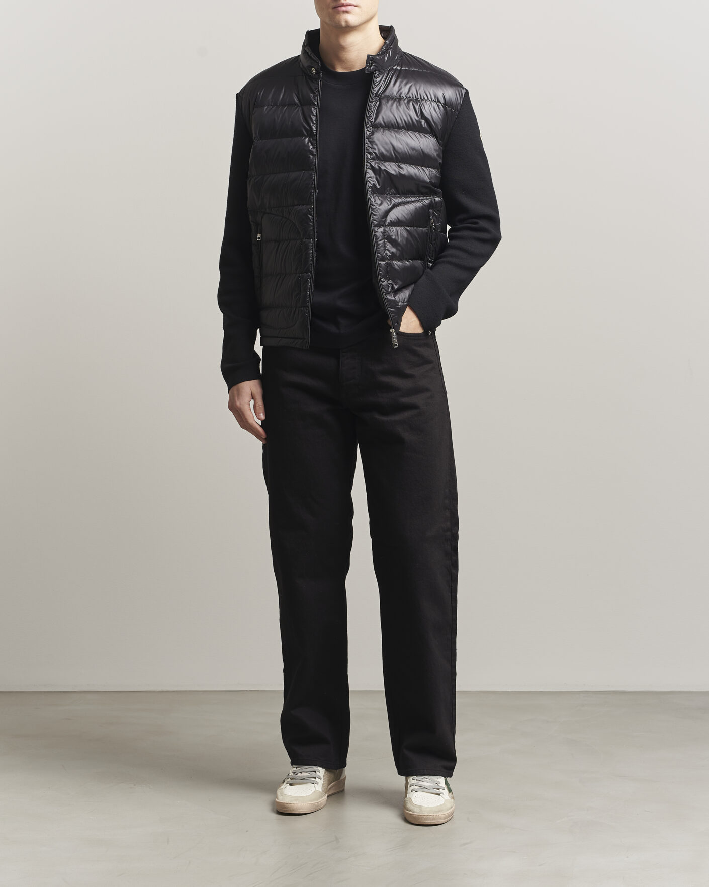 Mies | Takit | Moncler | Hybrid Laque Zip Cardigan Black