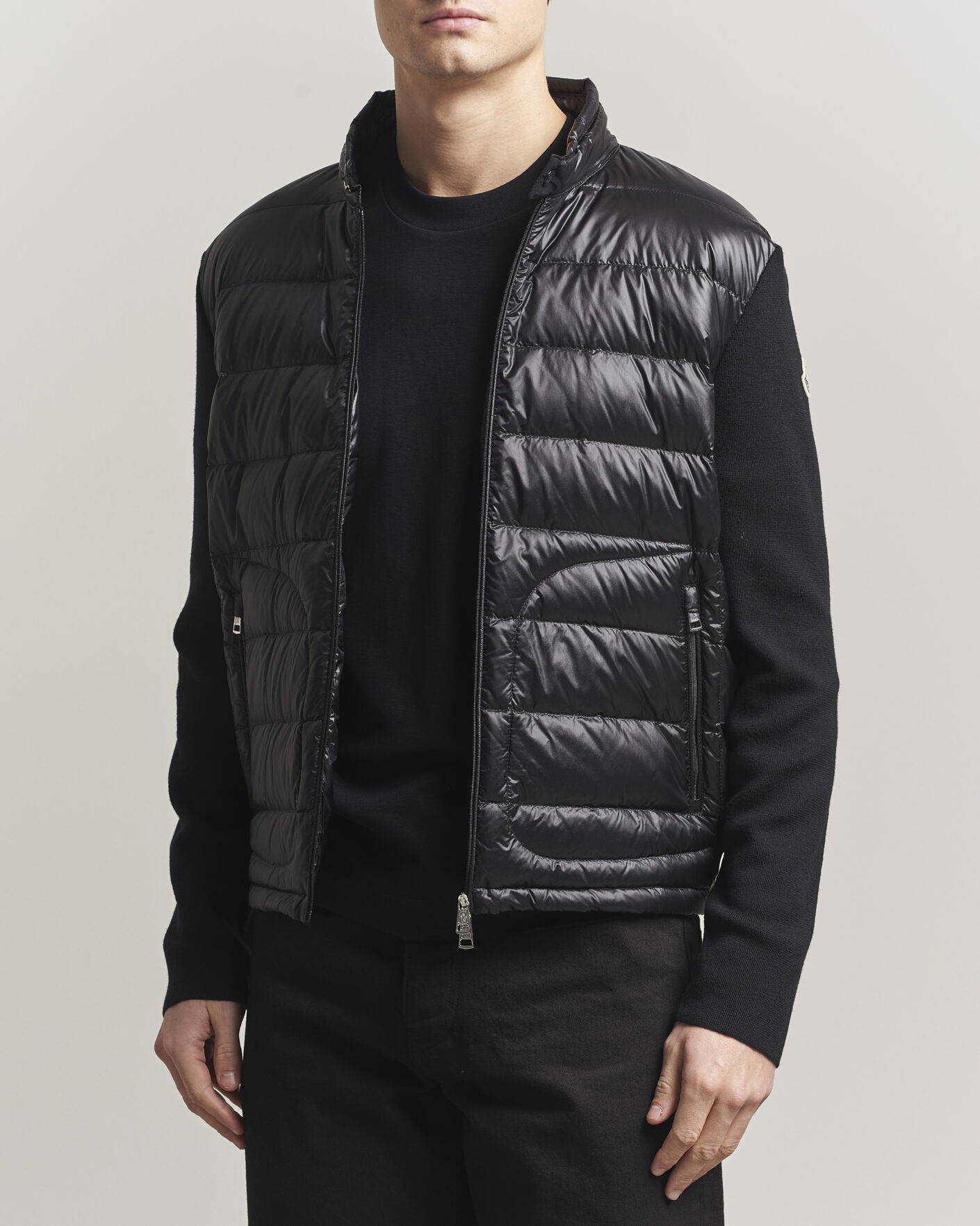 Mies | Takit | Moncler | Hybrid Laque Zip Cardigan Black