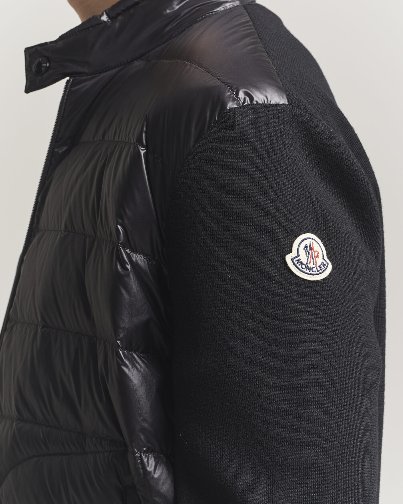 Mies | Takit | Moncler | Hybrid Laque Zip Cardigan Black