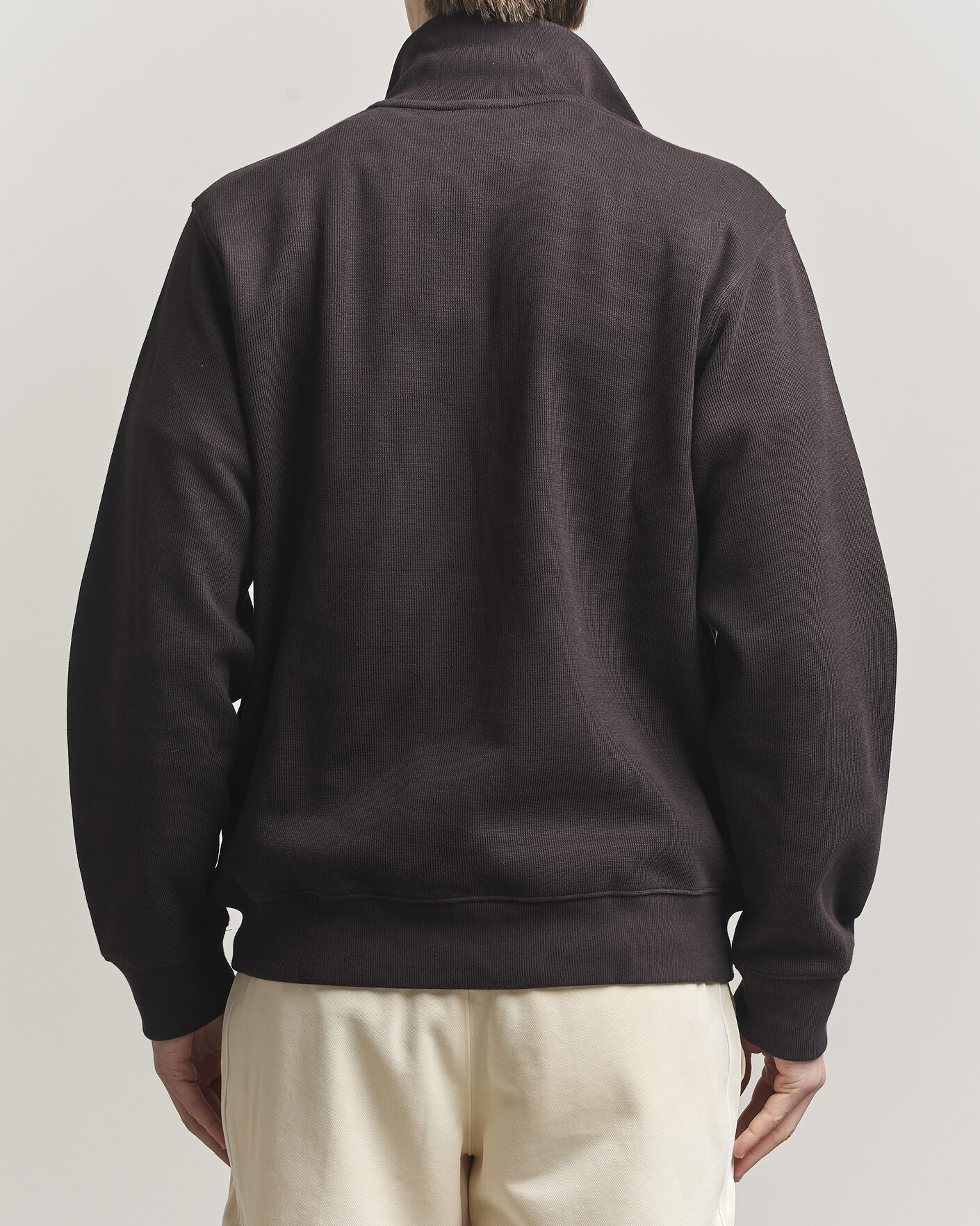 Mies | Puserot | Lacoste | Rib Interlock Half Zip Buffle Brown