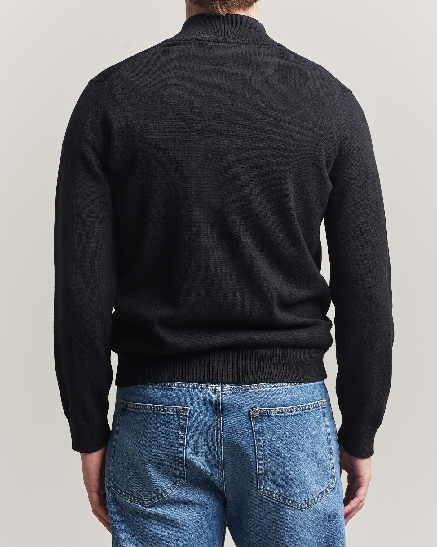 Mies | Puserot | Lacoste | Cotton Knitted Half Zip Black