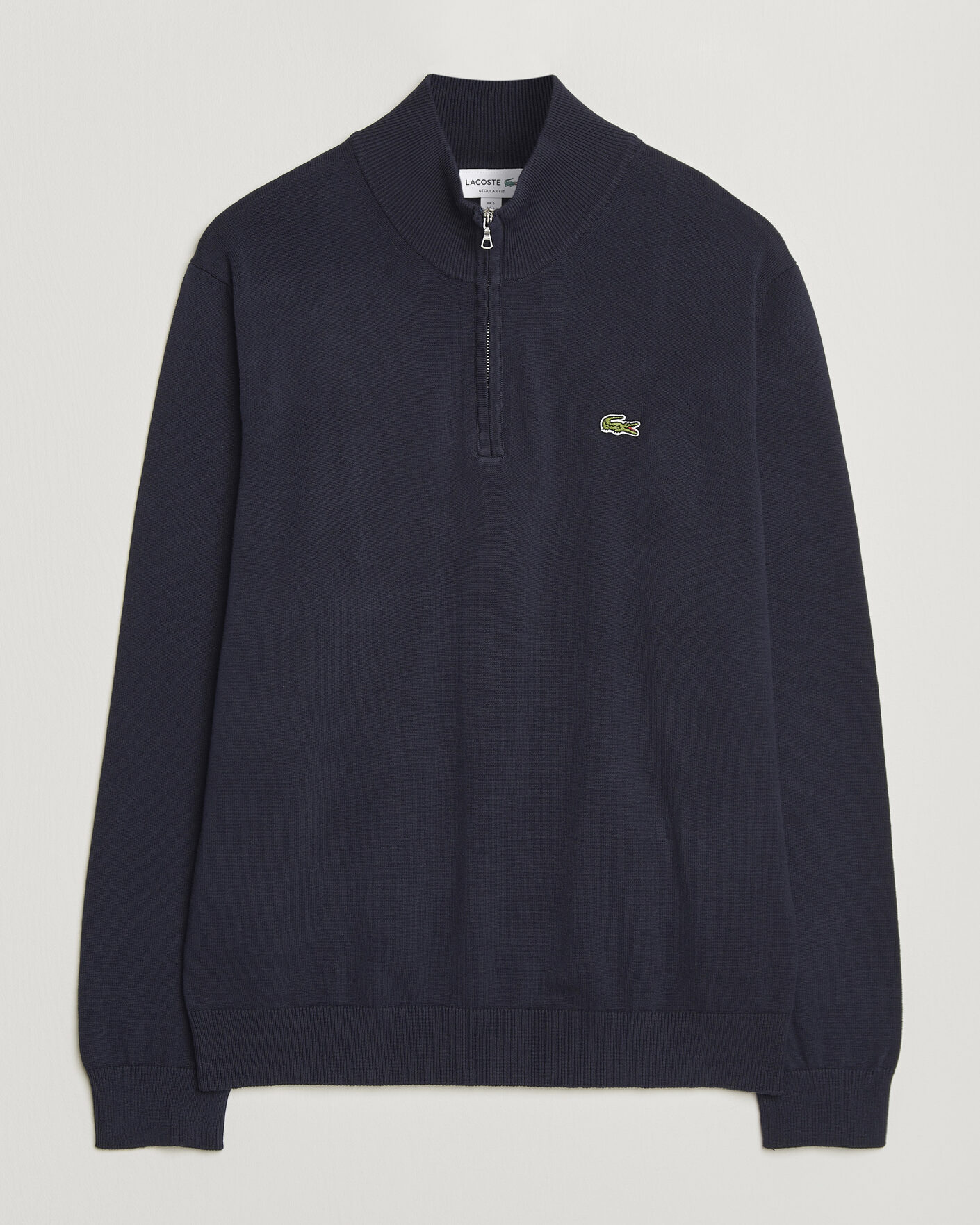 Mies | Puserot | Lacoste | Cotton Knitted Half Zip Navy Blue