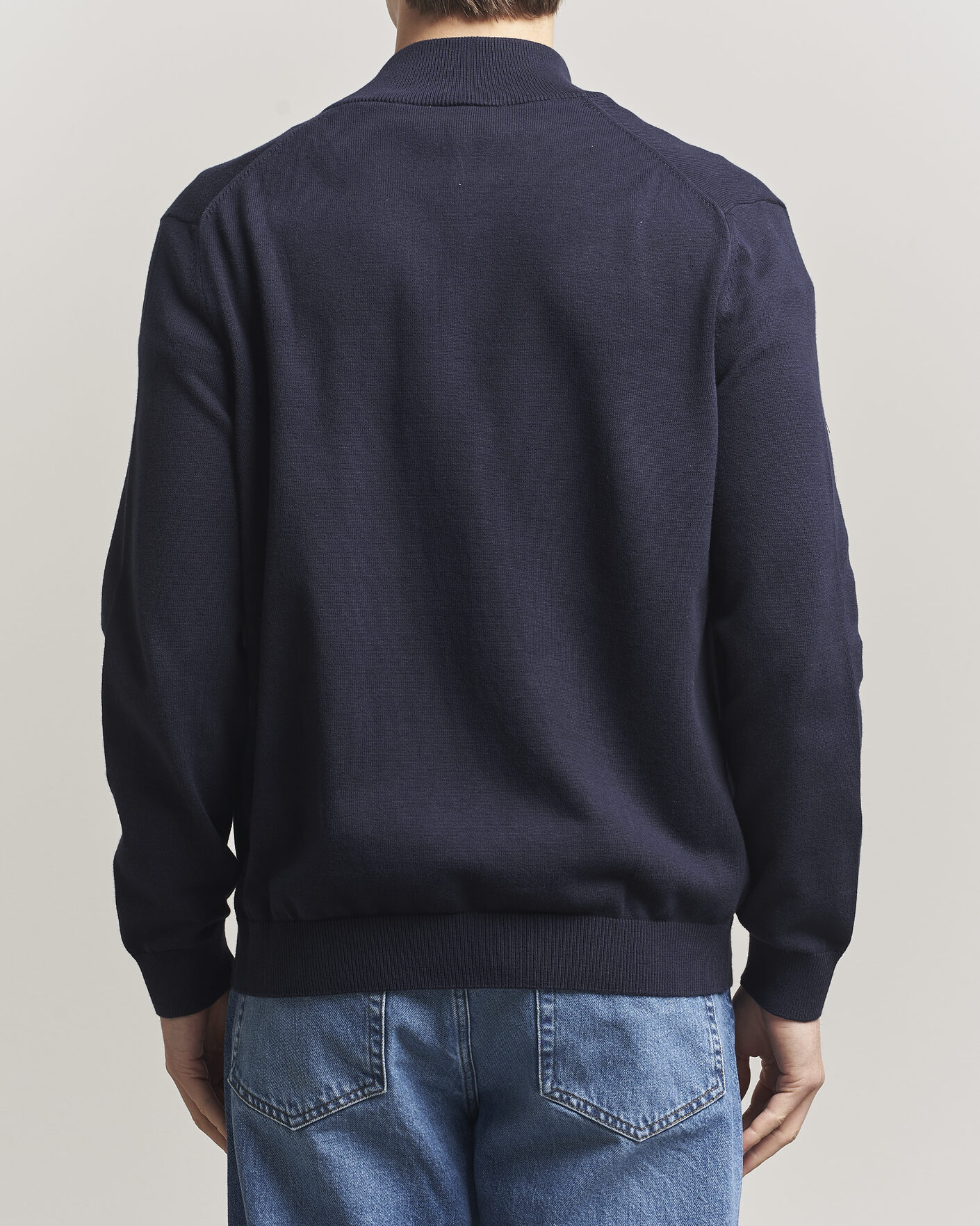 Mies | Puserot | Lacoste | Cotton Knitted Full Zip Navy Blue