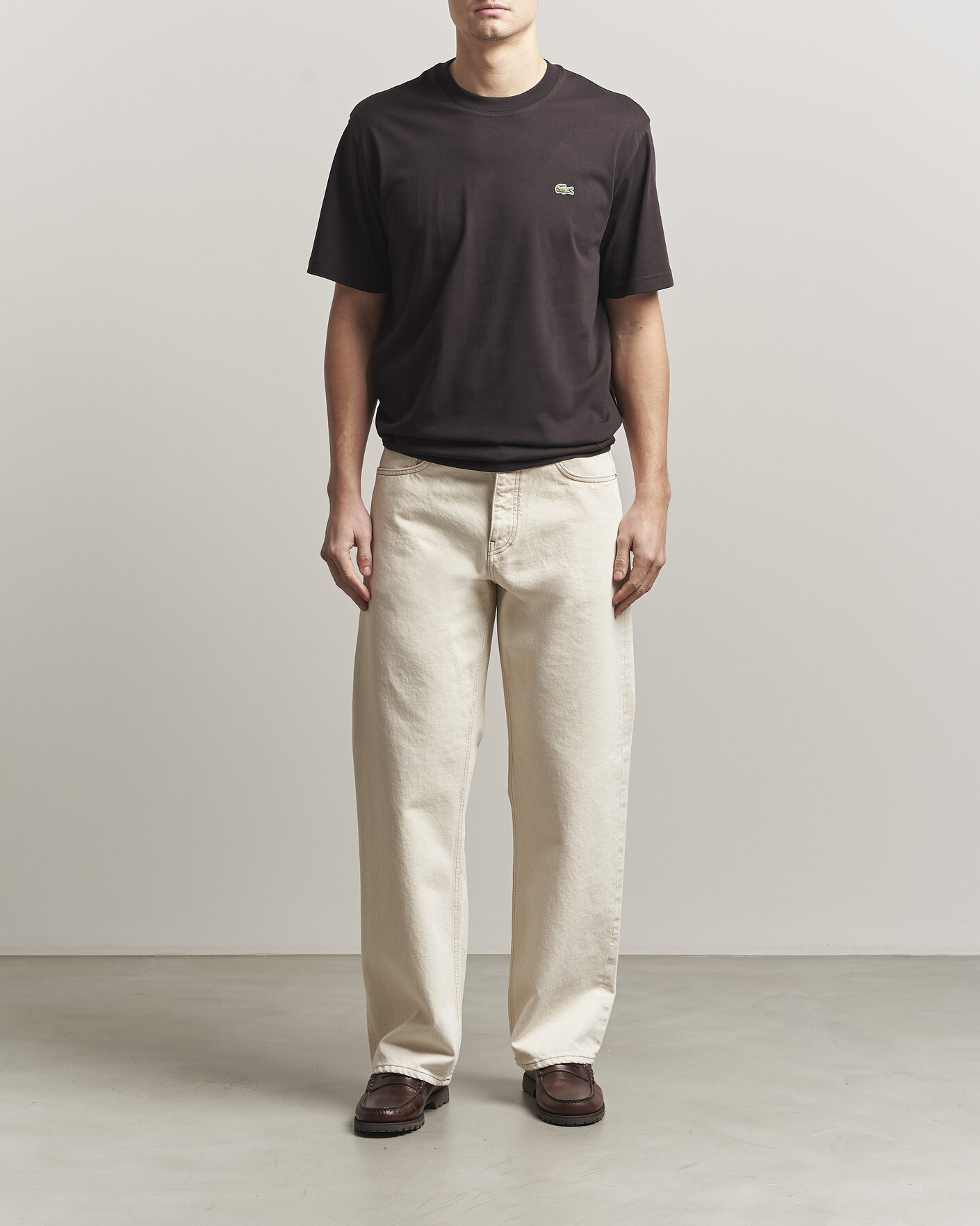 Mies | T-paidat | Lacoste | Crew Neck T-Shirt Buffle Brown