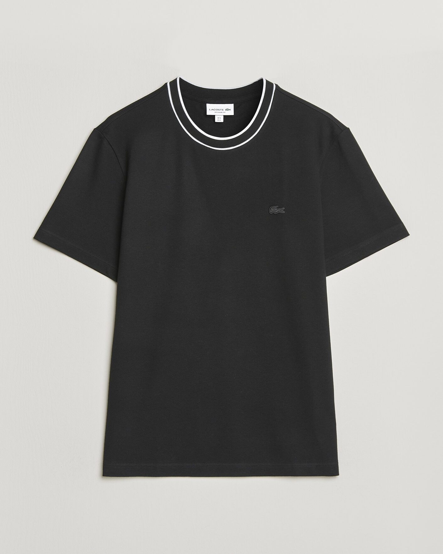Mies | T-paidat | Lacoste | Contrast Rib Piqué T-Shirt Black