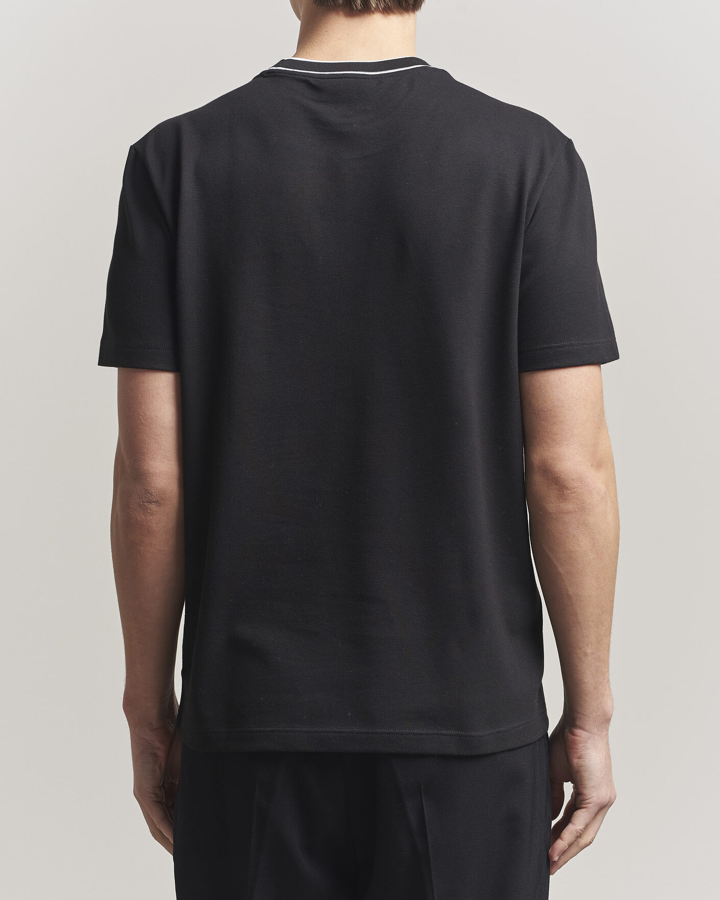 Mies | T-paidat | Lacoste | Contrast Rib Piqué T-Shirt Black