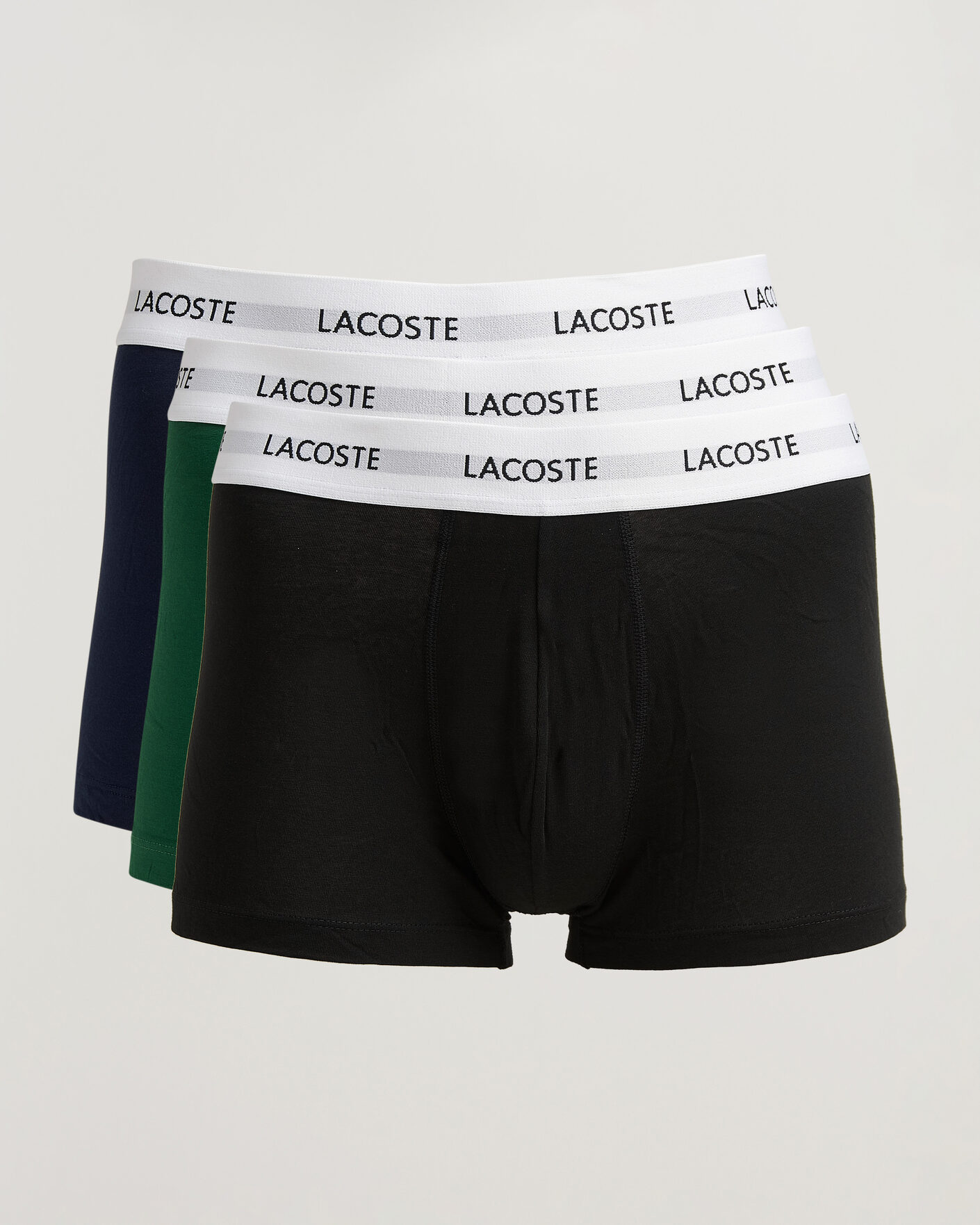 Mies | Alusvaatteet | Lacoste | 3-Pack Stretch Cotton Trunks Black/Green/Blue
