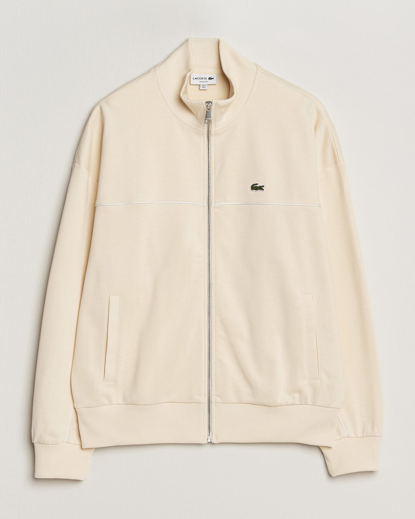 Mies | Puserot | Lacoste | Piqué Track Jacket Naturel Clair
