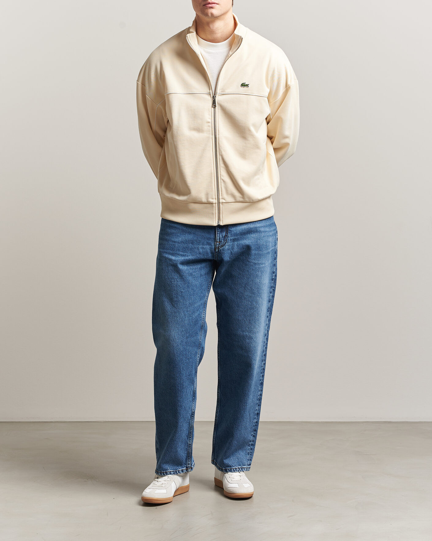 Mies | Puserot | Lacoste | Piqué Track Jacket Naturel Clair