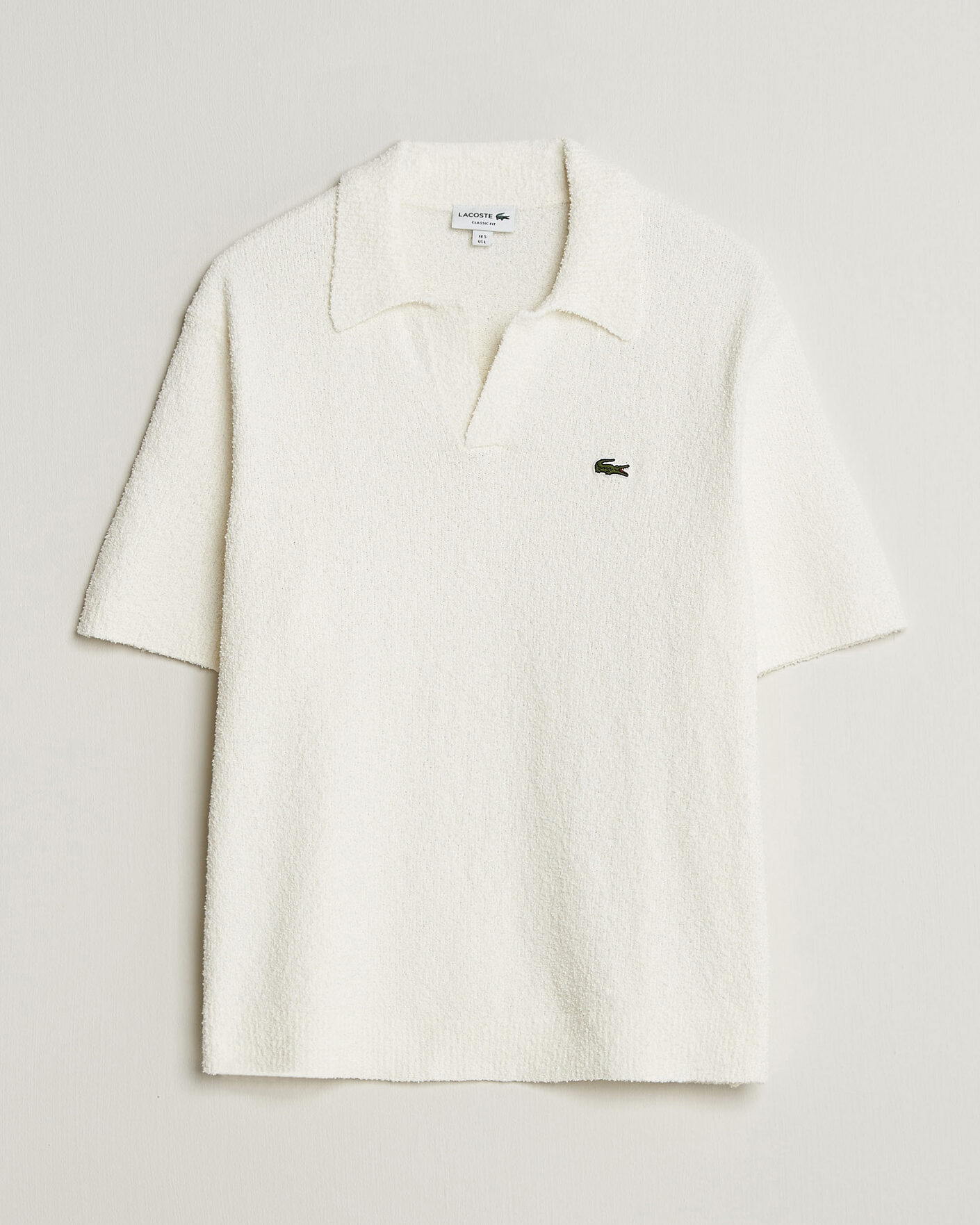 Mies | Pikeet | Lacoste | Cotton Bouclé Open Collar Polo Flour