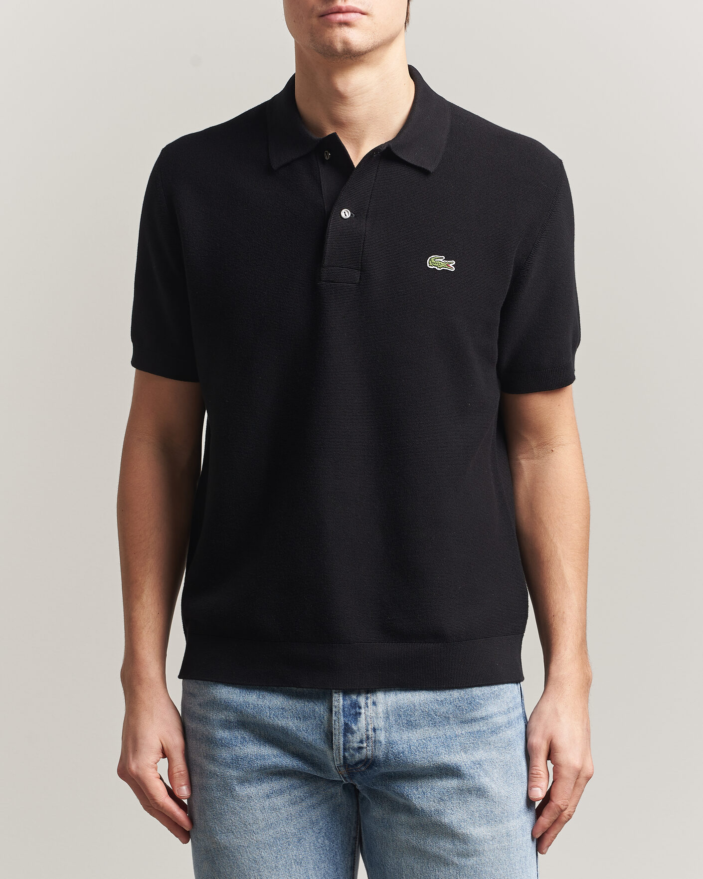 Mies | Pikeet | Lacoste | Cotton Knitted Polo Black