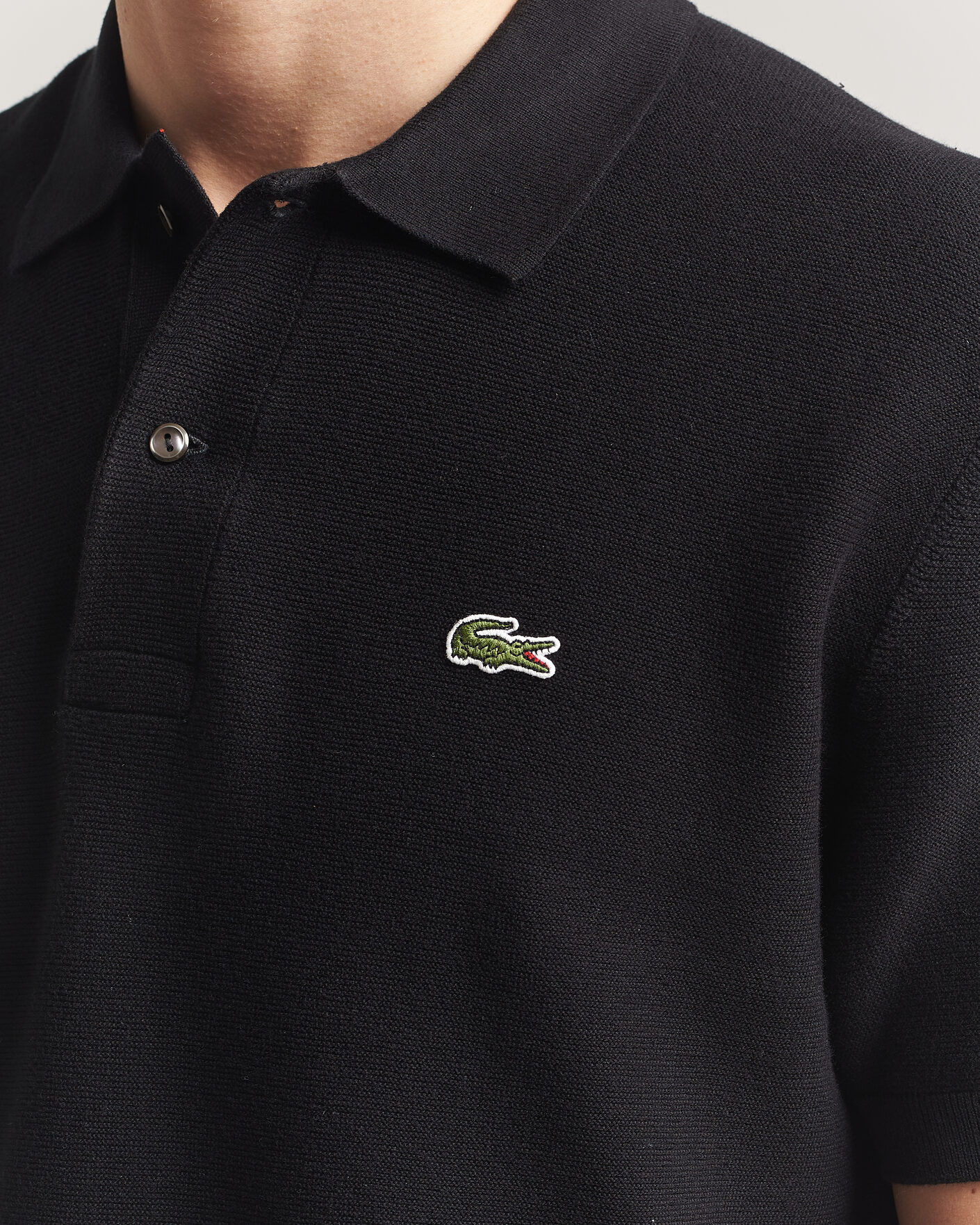 Mies | Pikeet | Lacoste | Cotton Knitted Polo Black