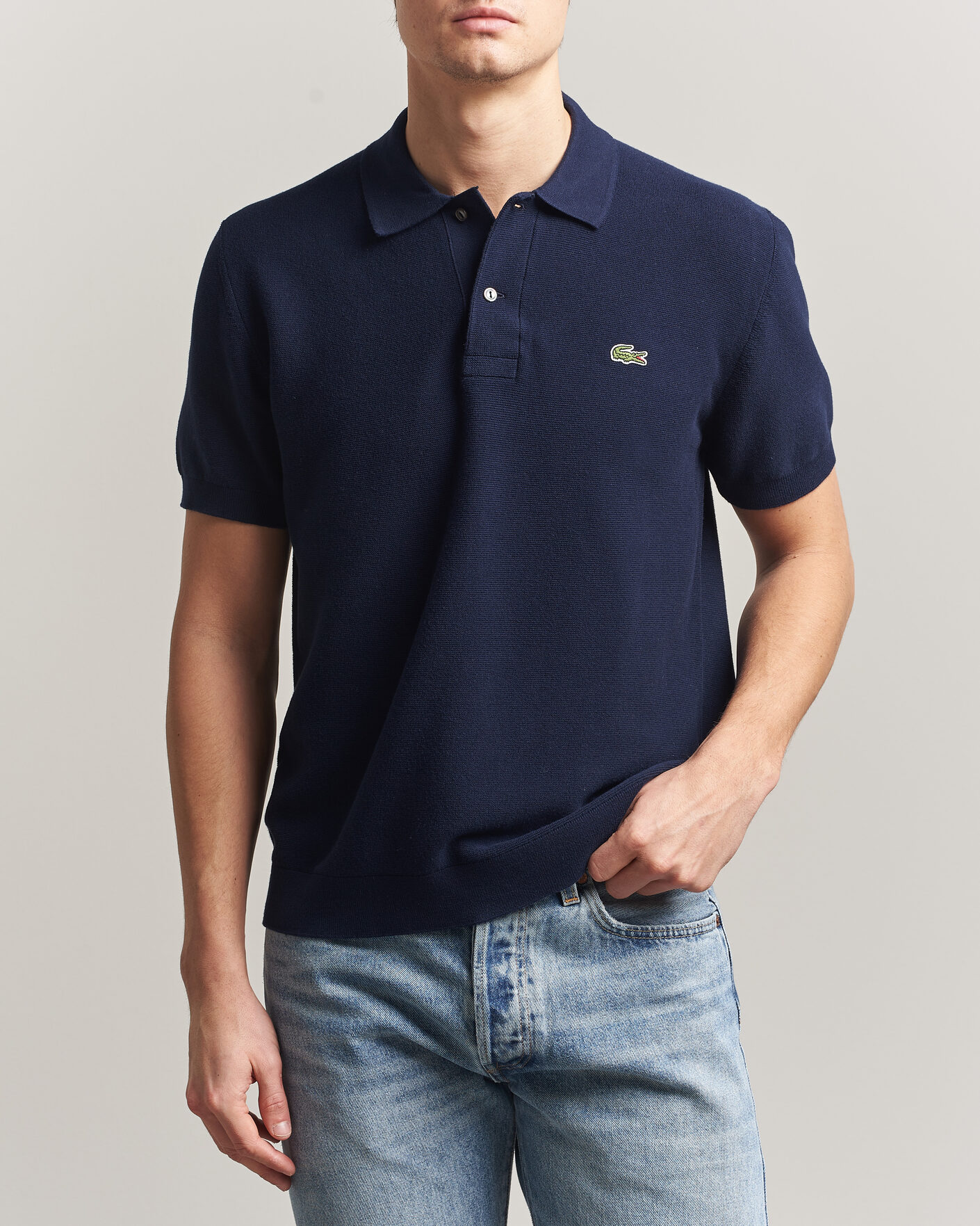 Mies | Pikeet | Lacoste | Cotton Knitted Polo Navy Blue