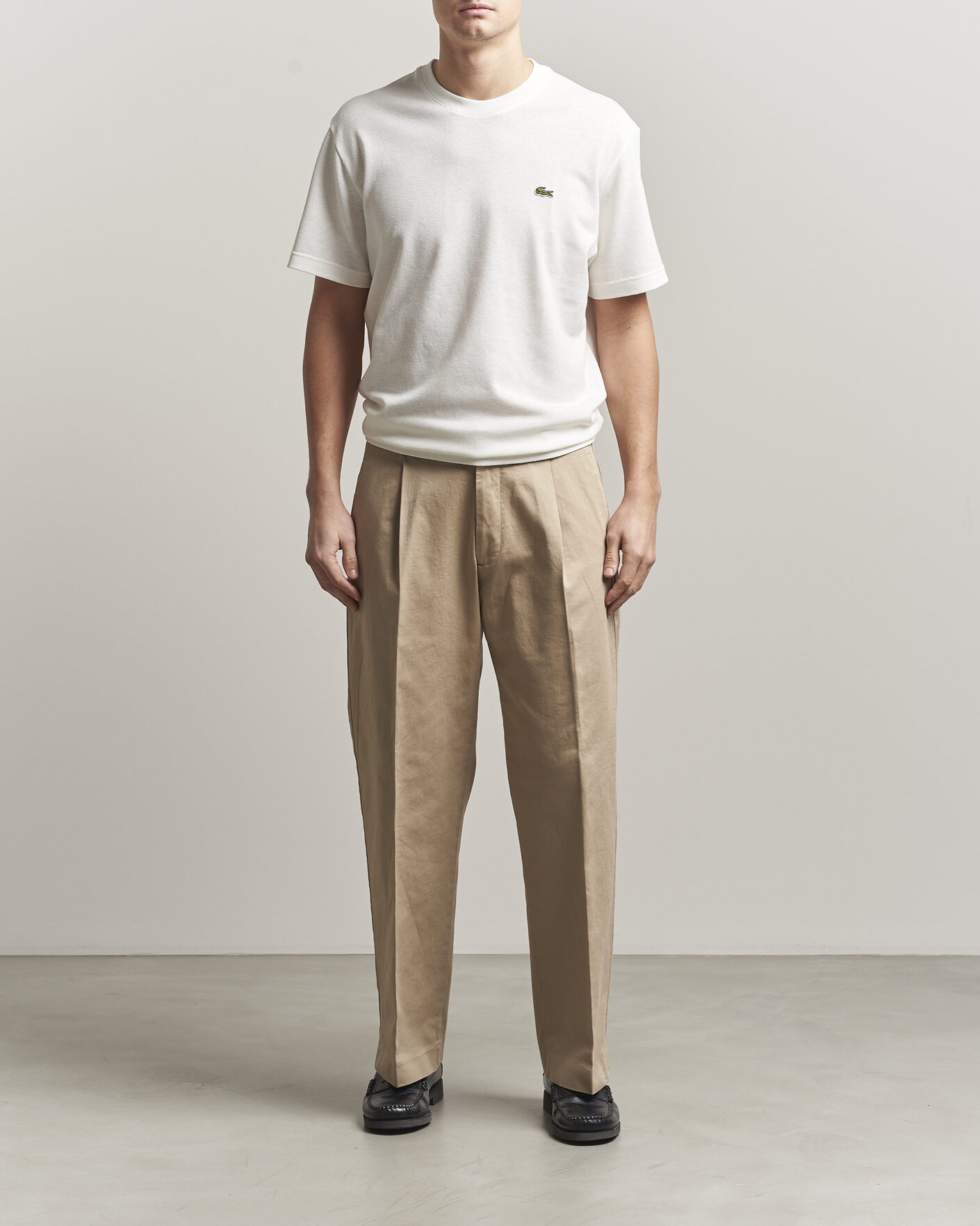 Mies | T-paidat | Lacoste | Cotton/Linen Pique T-Shirt Flour