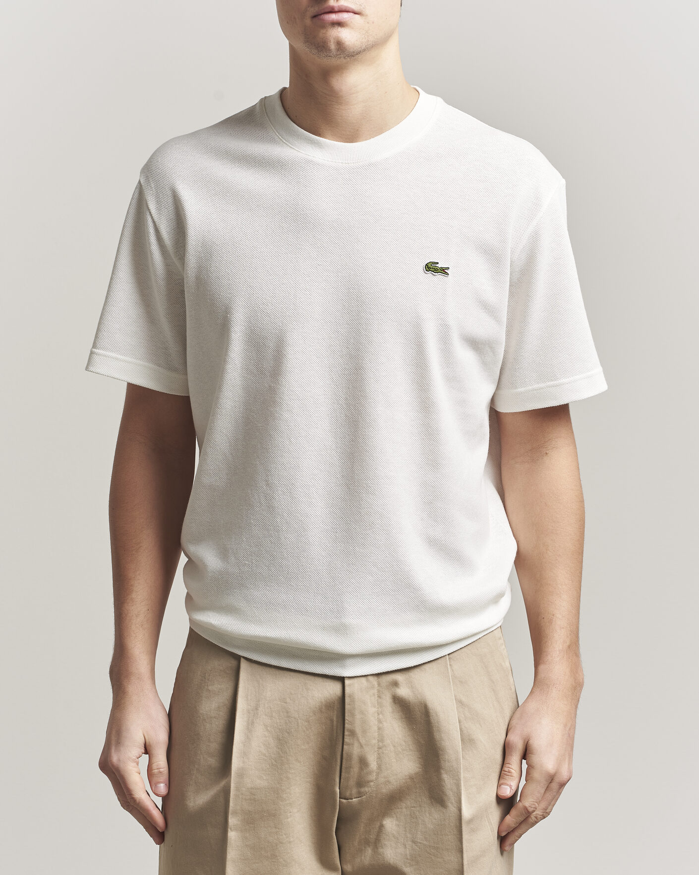 Mies | T-paidat | Lacoste | Cotton/Linen Pique T-Shirt Flour