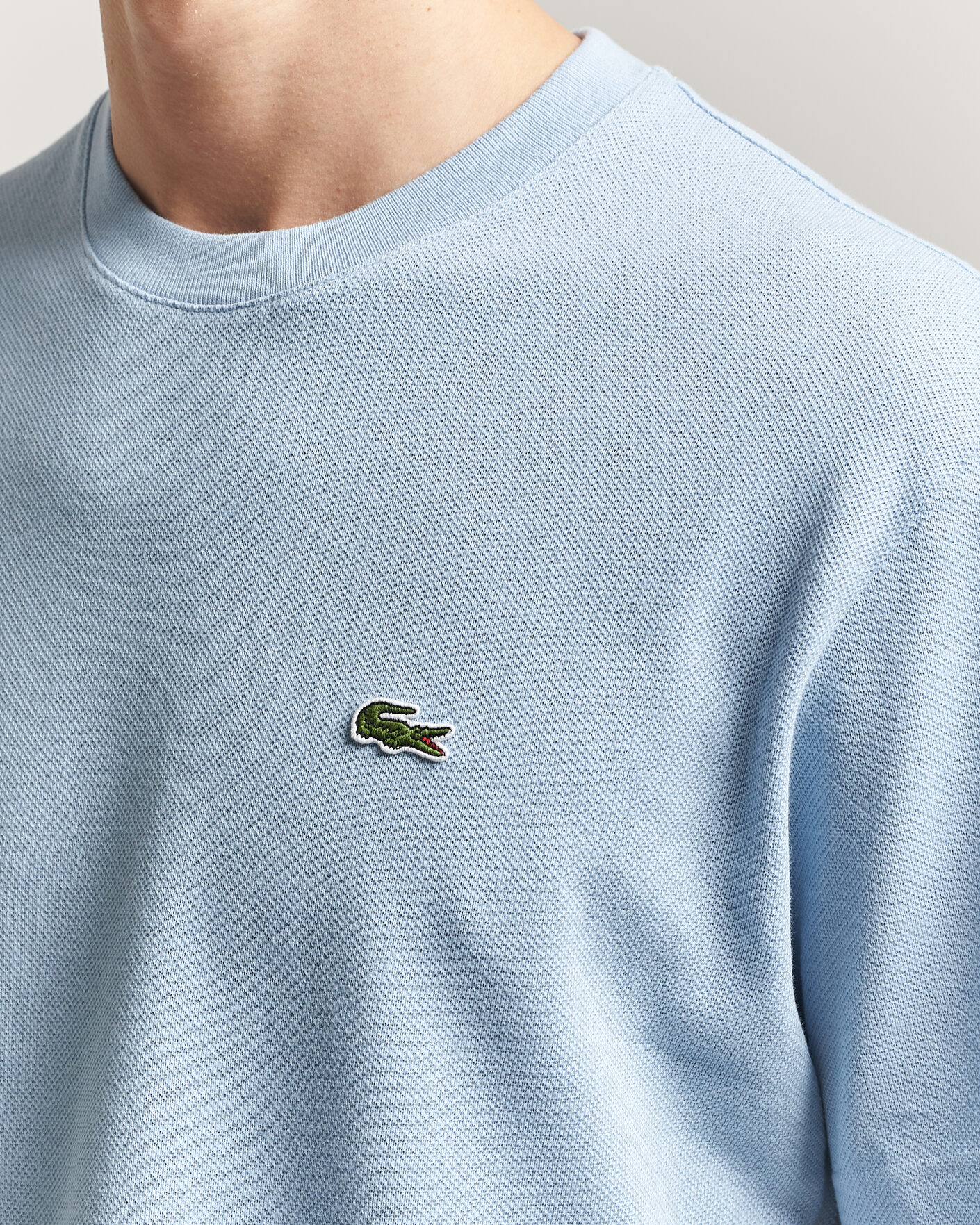 Mies | T-paidat | Lacoste | Cotton/Linen Pique T-Shirt Light Blue