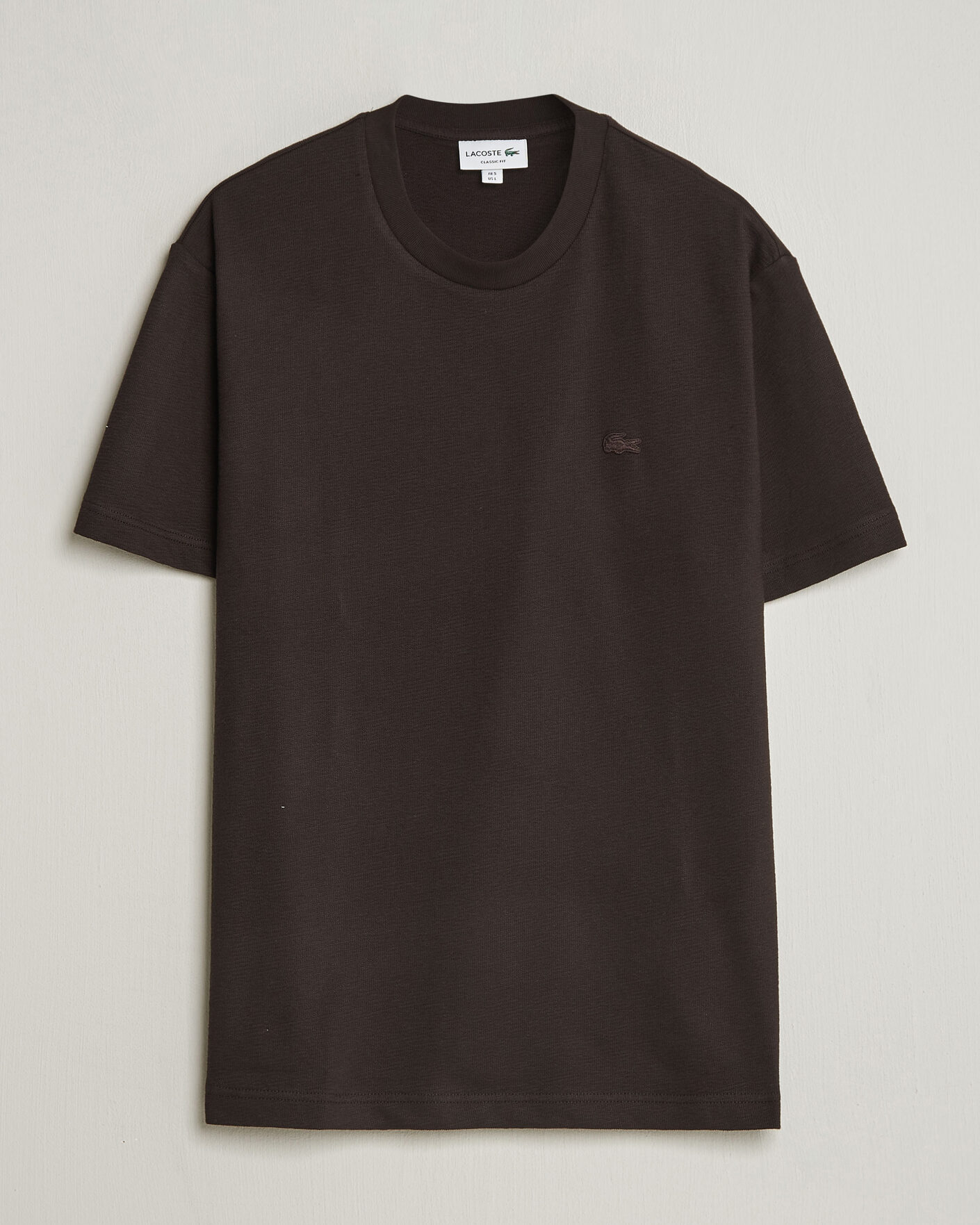 Mies | T-paidat | Lacoste | Textured Cotton T-Shirt Buffalo Brown