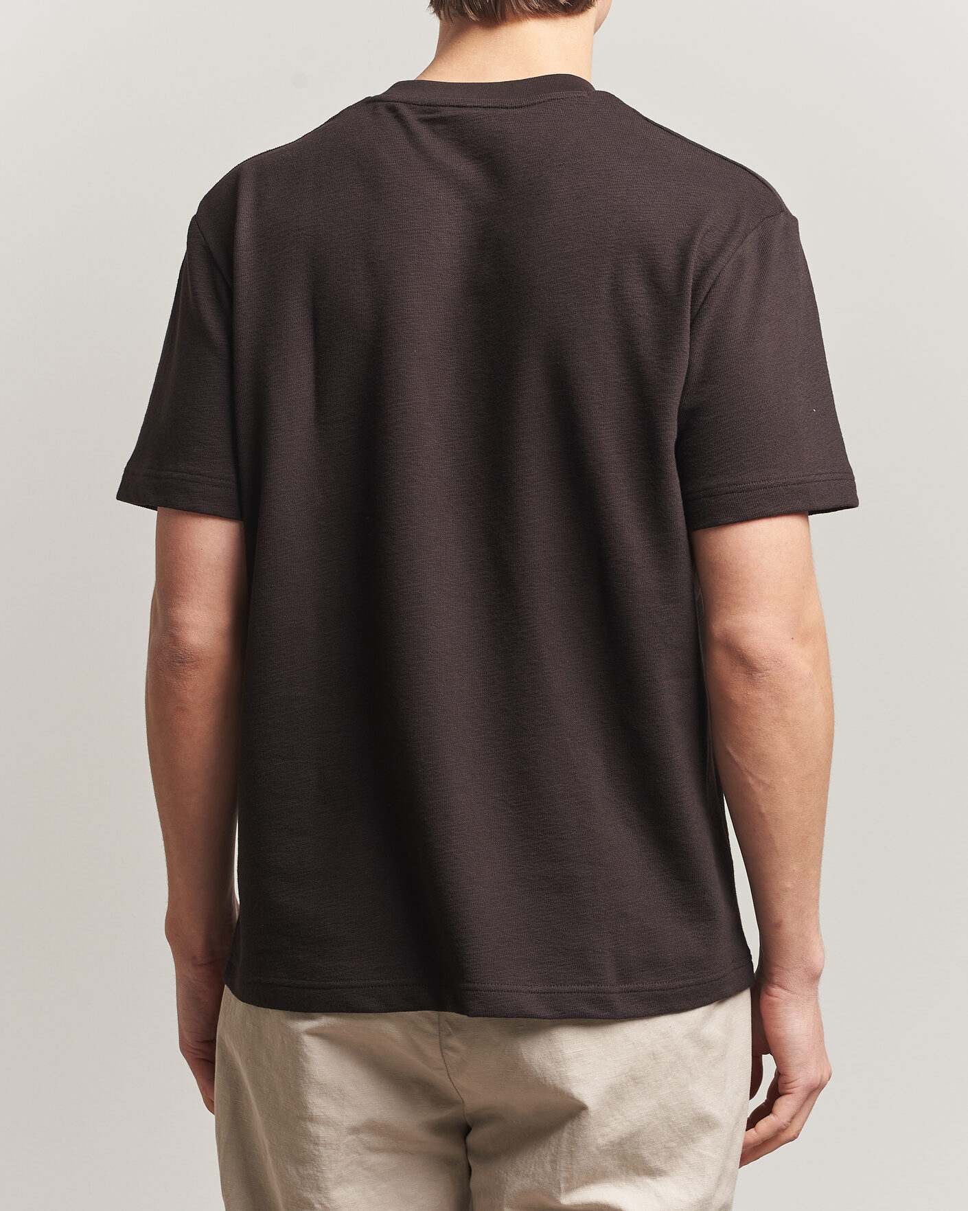 Mies | T-paidat | Lacoste | Textured Cotton T-Shirt Buffalo Brown