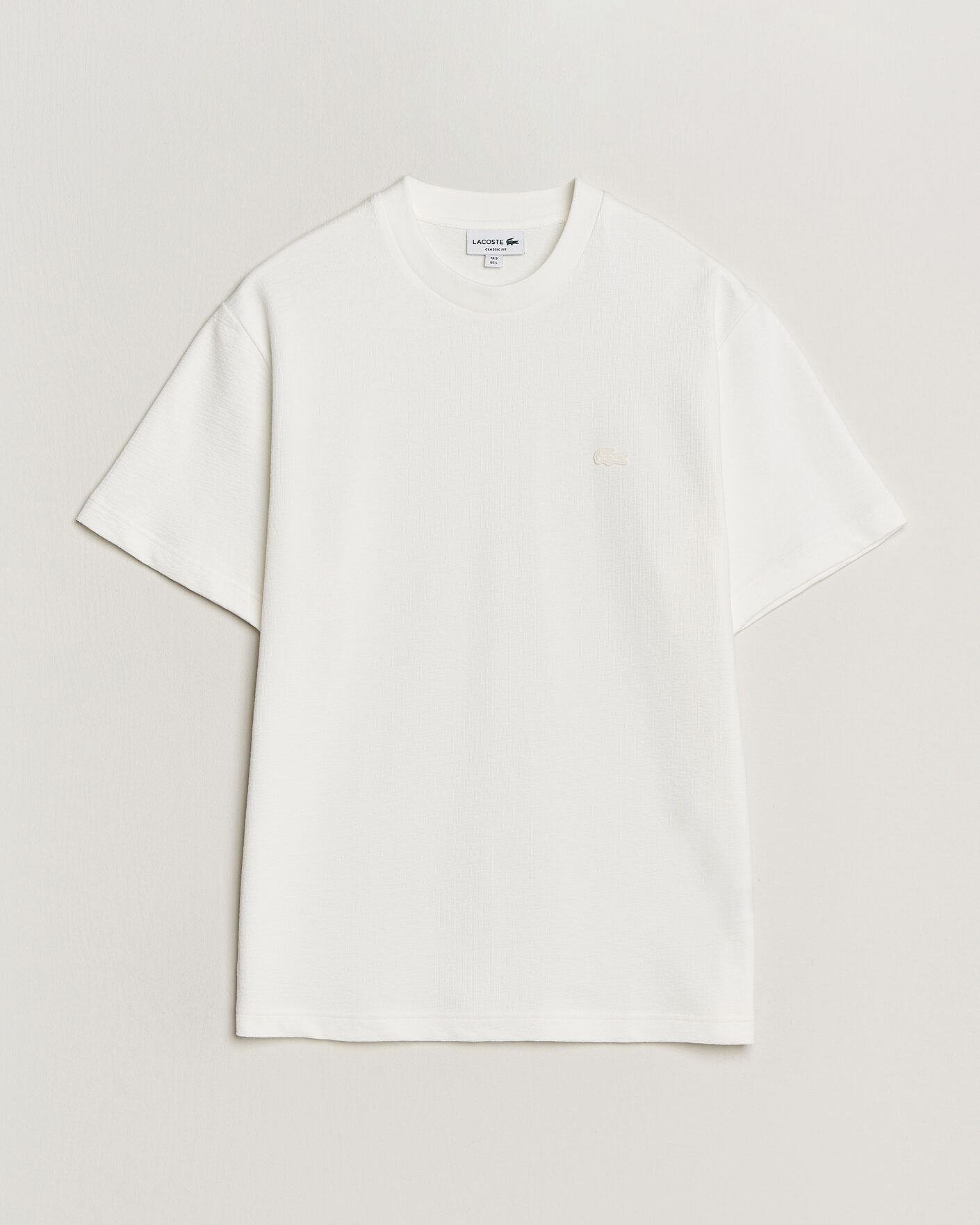 Mies | T-paidat | Lacoste | Textured Cotton T-Shirt Flour