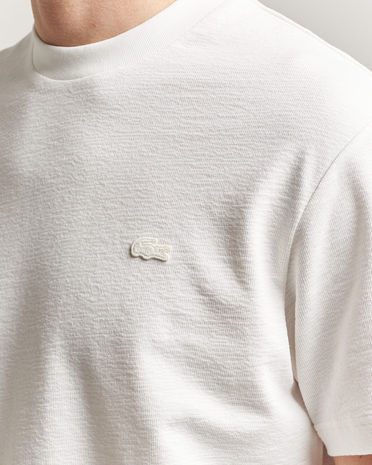 Mies | T-paidat | Lacoste | Textured Cotton T-Shirt Flour