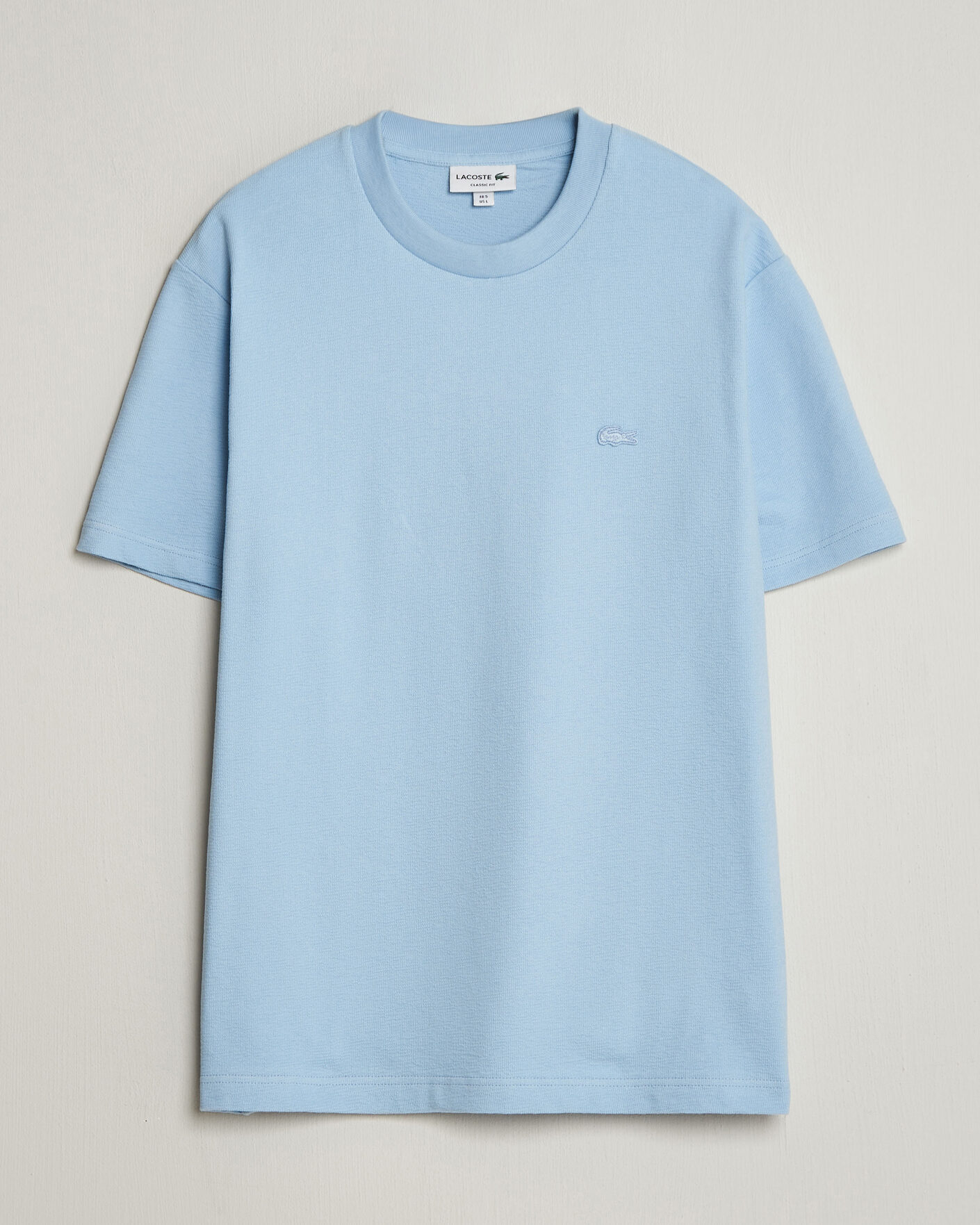 Mies | T-paidat | Lacoste | Textured Cotton T-Shirt Light Blue