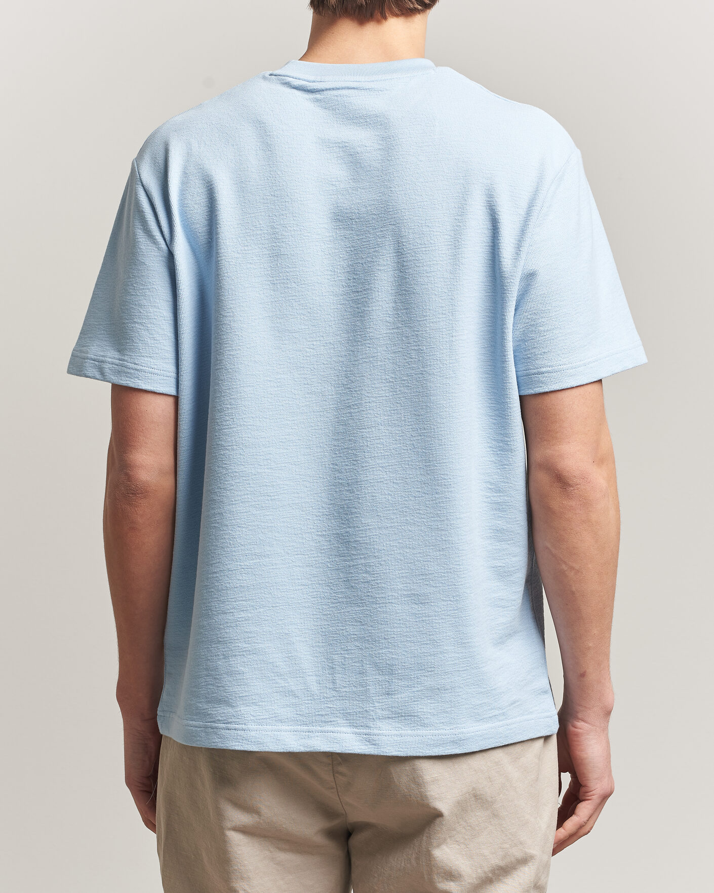 Mies | T-paidat | Lacoste | Textured Cotton T-Shirt Light Blue