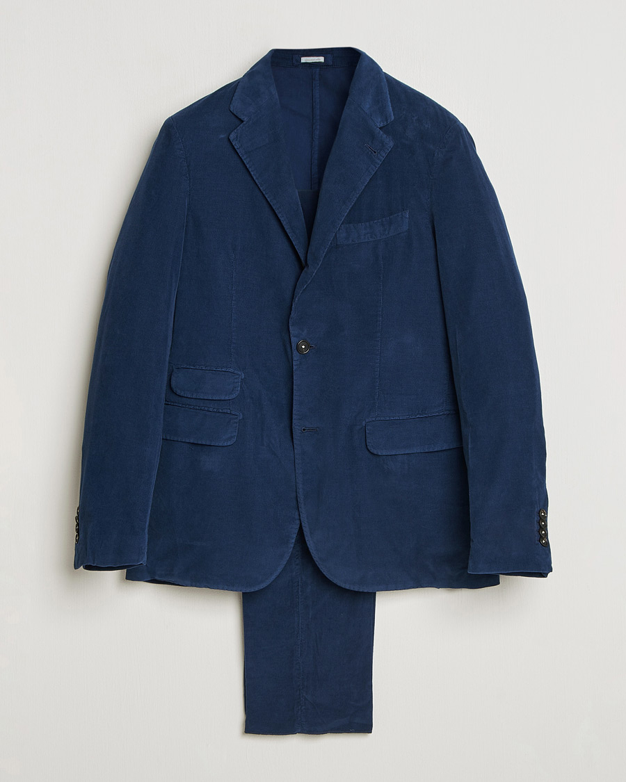 Mies | Puvut | Massimo Alba | Sloop Corduroy Suit Midnight Blue