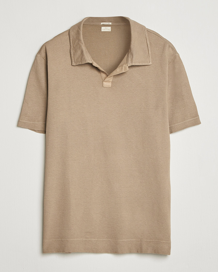 Mies | Pikeet | Massimo Alba | Aruba Cotton/Linen Polo Camel