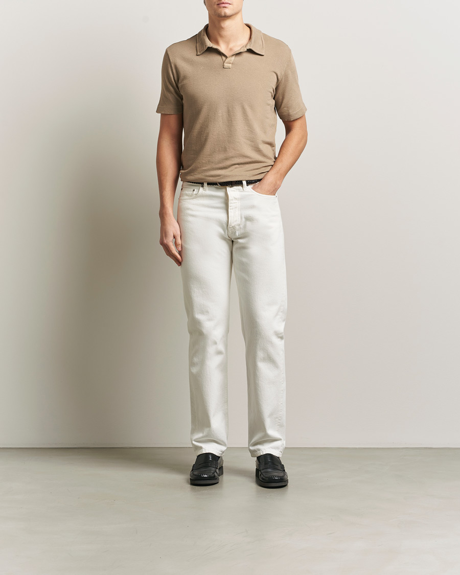 Mies | Pikeet | Massimo Alba | Aruba Cotton/Linen Polo Camel
