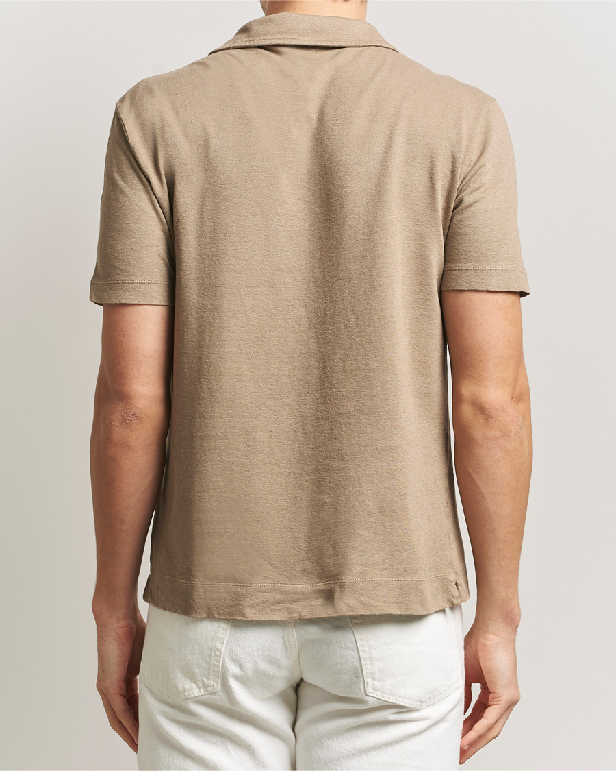 Mies | Pikeet | Massimo Alba | Aruba Cotton/Linen Polo Camel