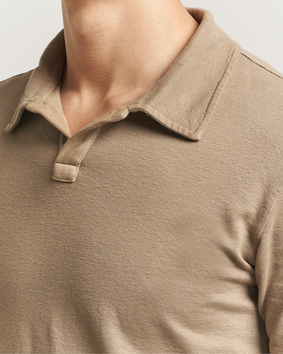 Mies | Pikeet | Massimo Alba | Aruba Cotton/Linen Polo Camel