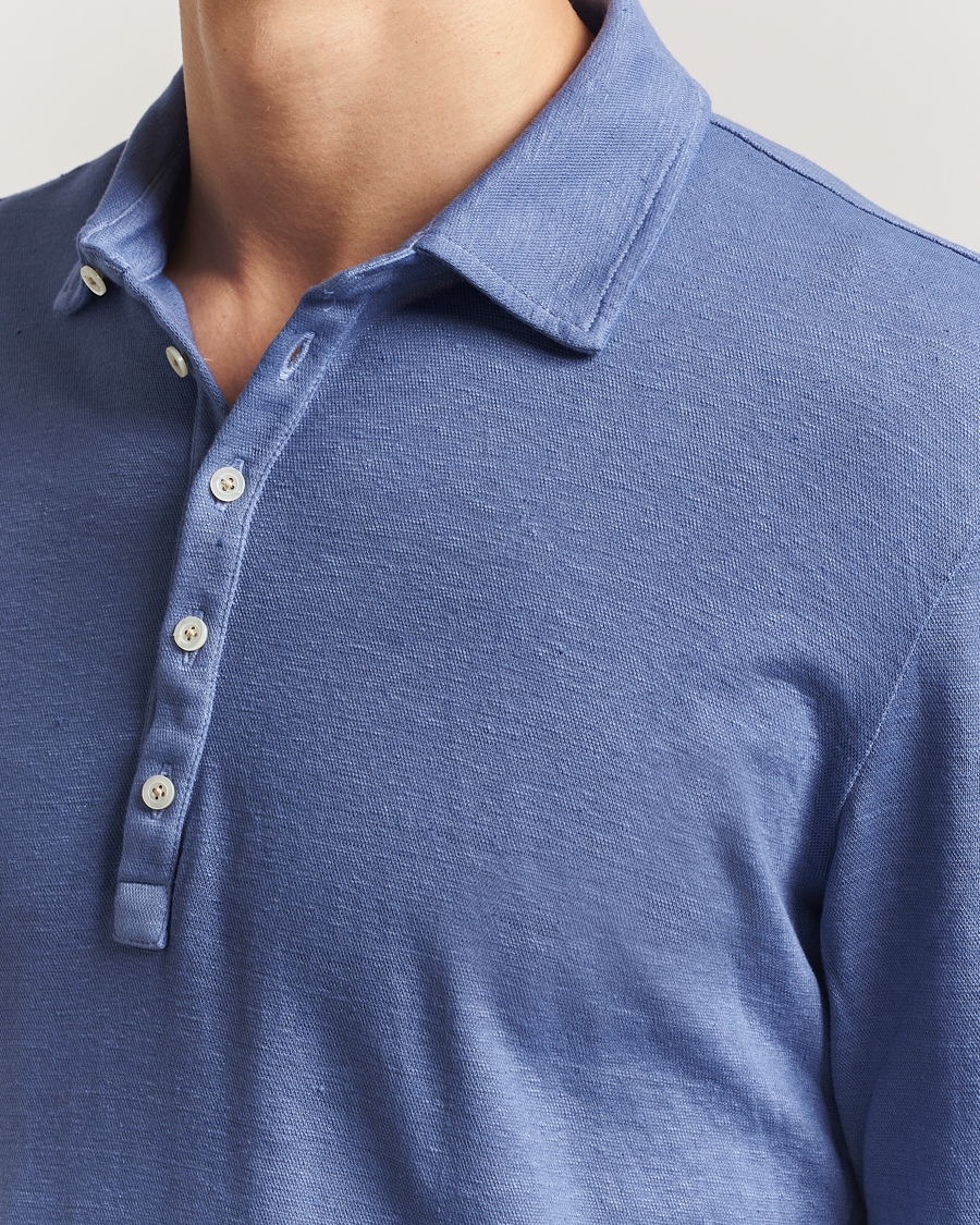 Mies | Pikeet | Massimo Alba | Raya Cotton/Linen Long Sleeve Polo Tulip