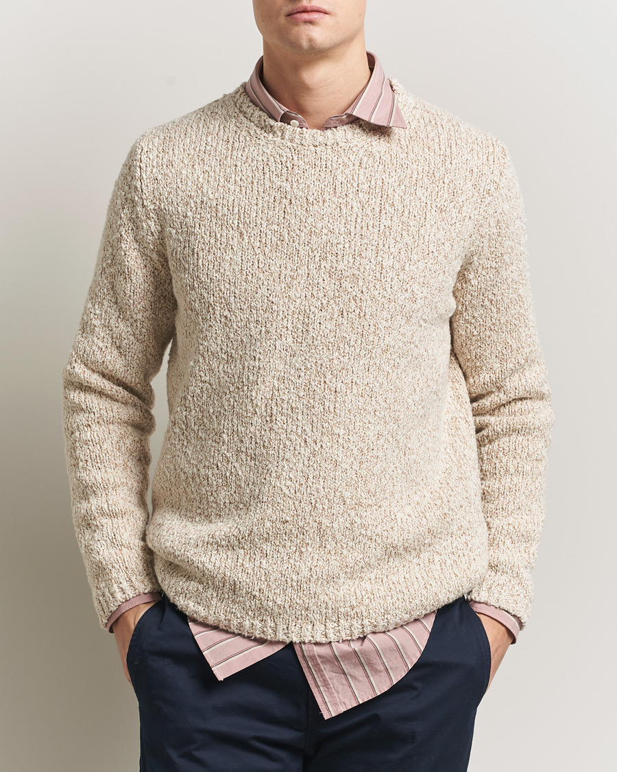 Mies | Puserot | Massimo Alba | Cotton Boucle Sweater Bronze